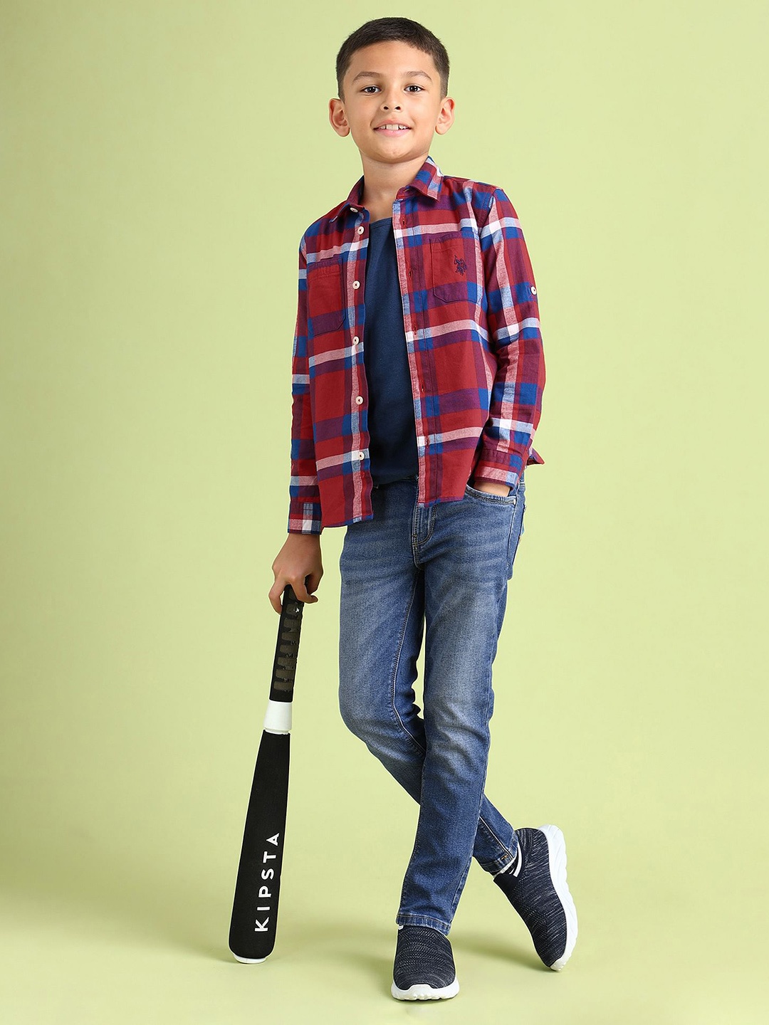 

U.S. Polo Assn. Kids Boys Slim Fit Light Fade Stretchable Jeans, Blue