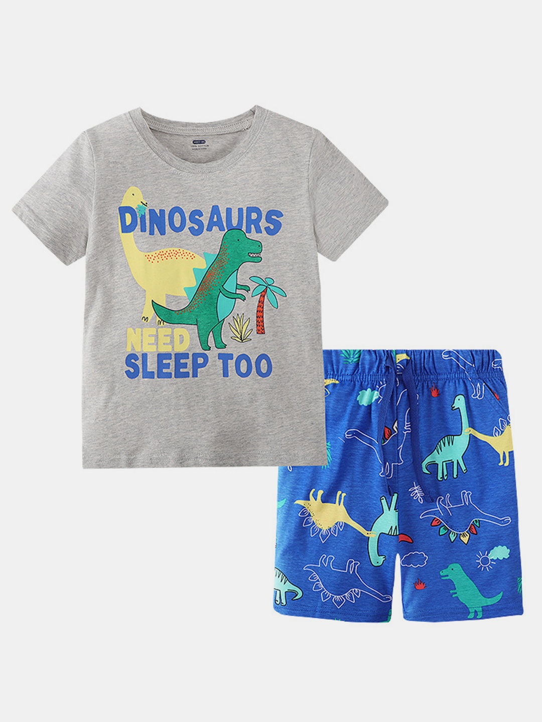

YK Boys Printed T-Shirt With Shorts, Grey