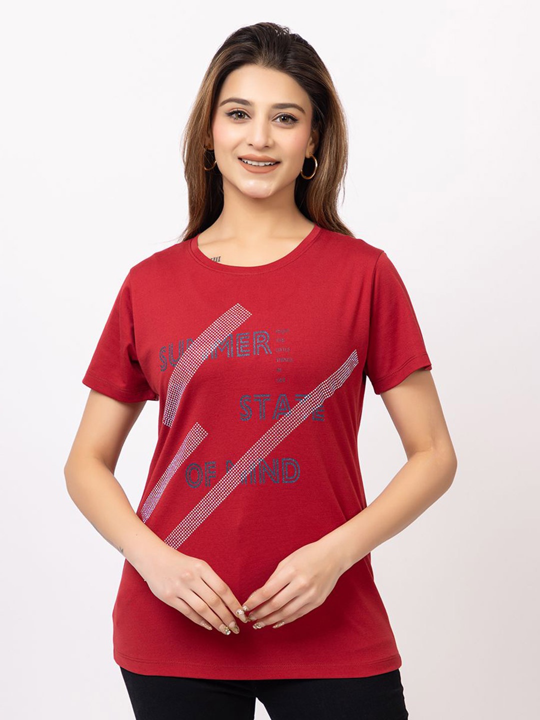 

Lory Print Cotton Top, Red