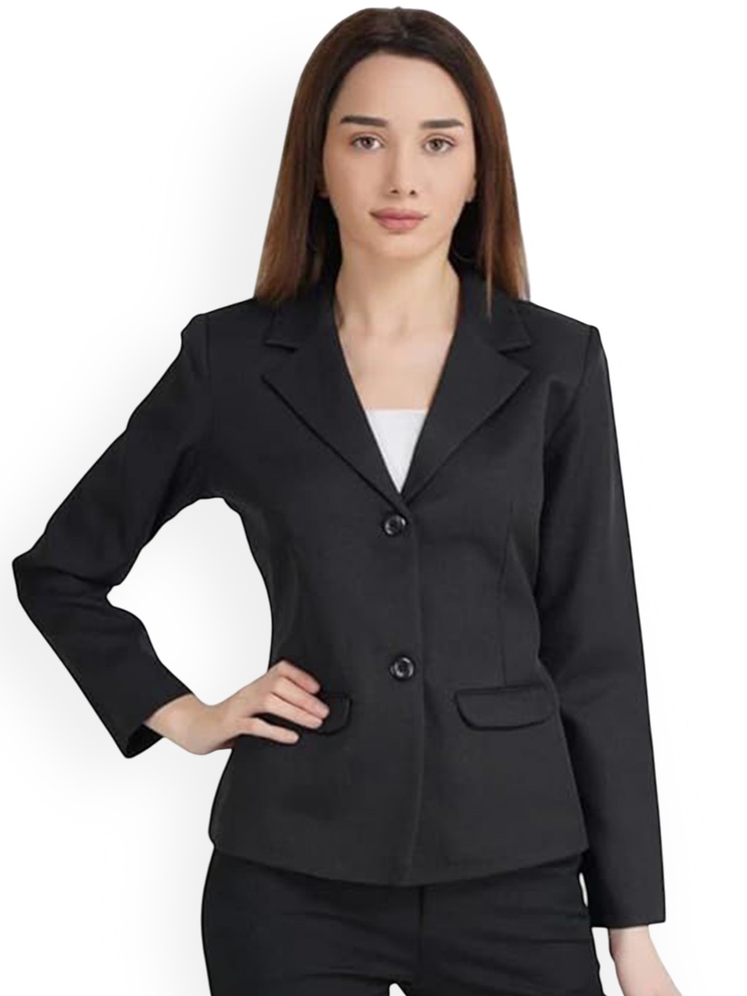 

TYFFYN Single Breasted Casual Blazer, Black
