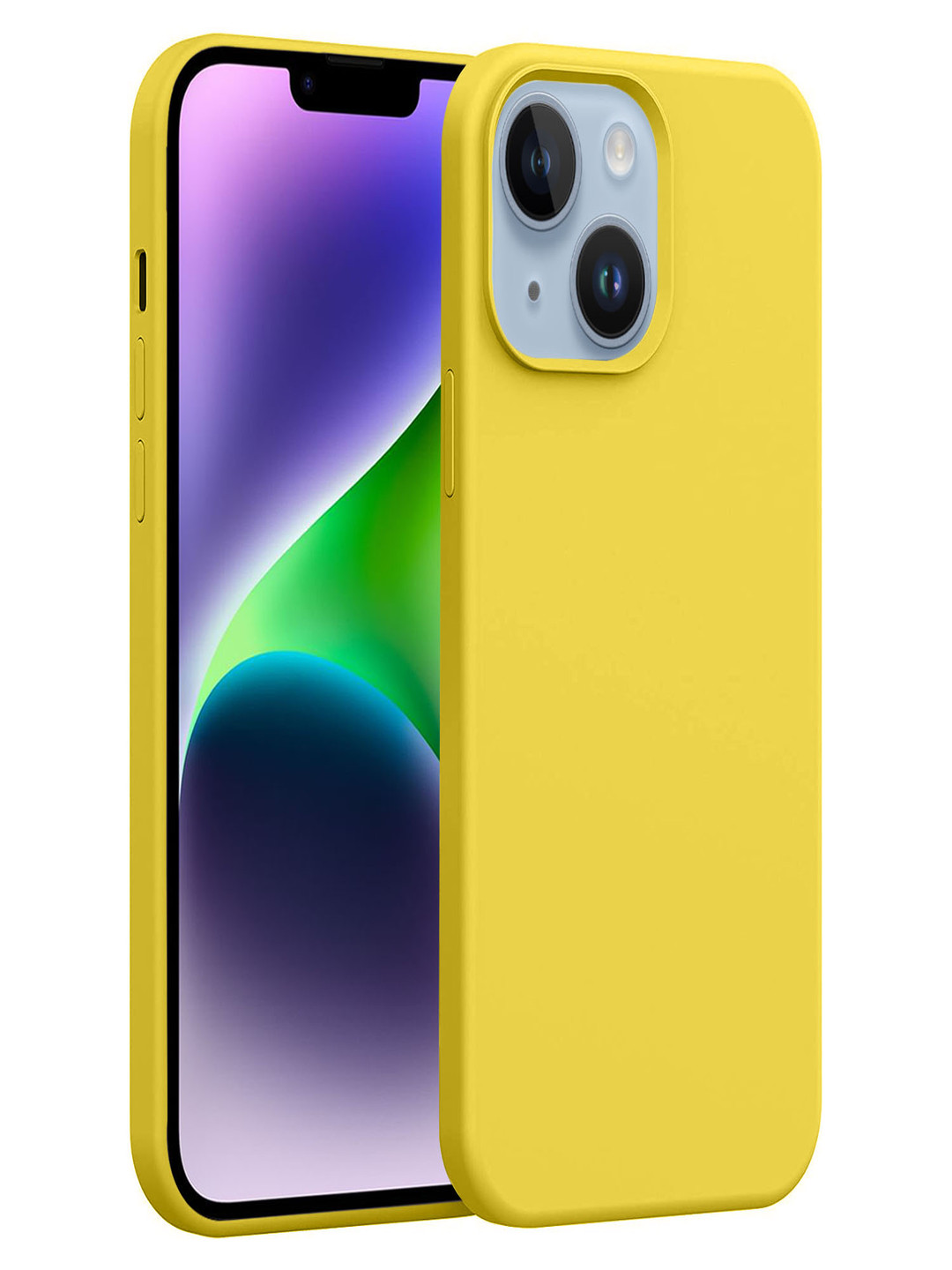 

LIRAMARK Solid Printed iPhone 14 Plus Back Case Mobile Accessories, Yellow