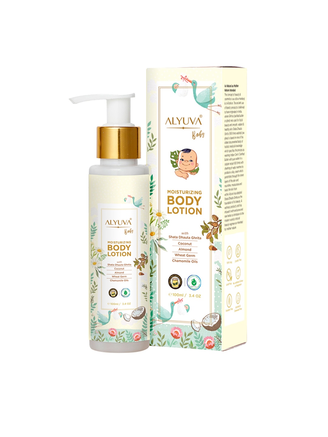 

Alyuva Baby Moisturizing Body Lotion With Almond - 100 ml, White