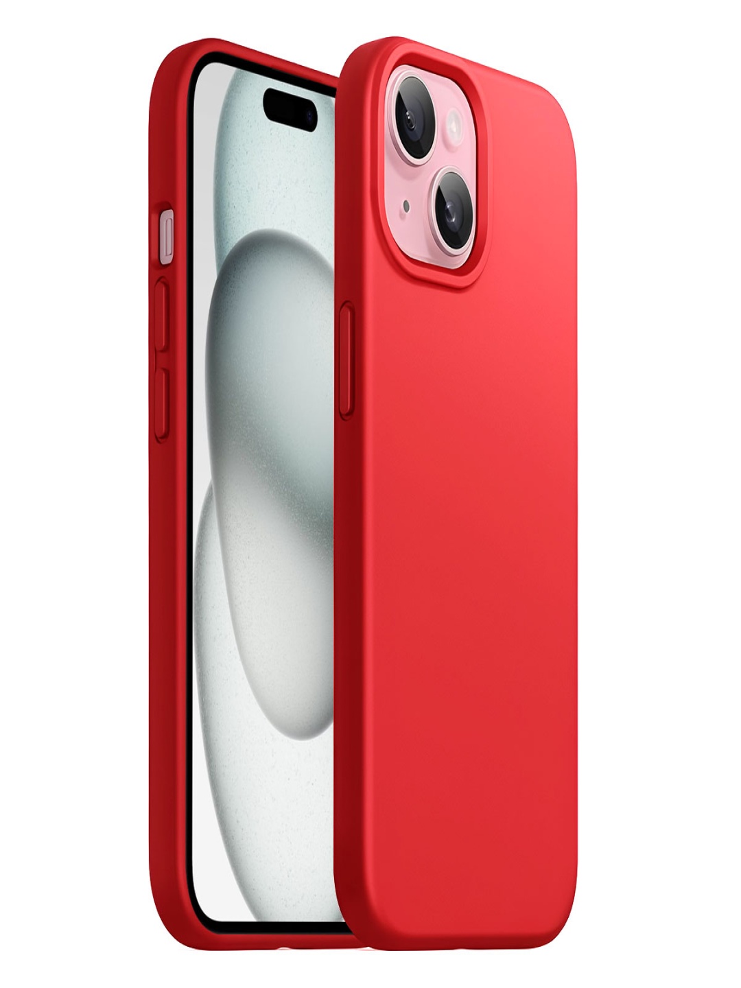 

LIRAMARK Solid Printed iPhone 15 Plus Back Case Mobile Accessories, Red
