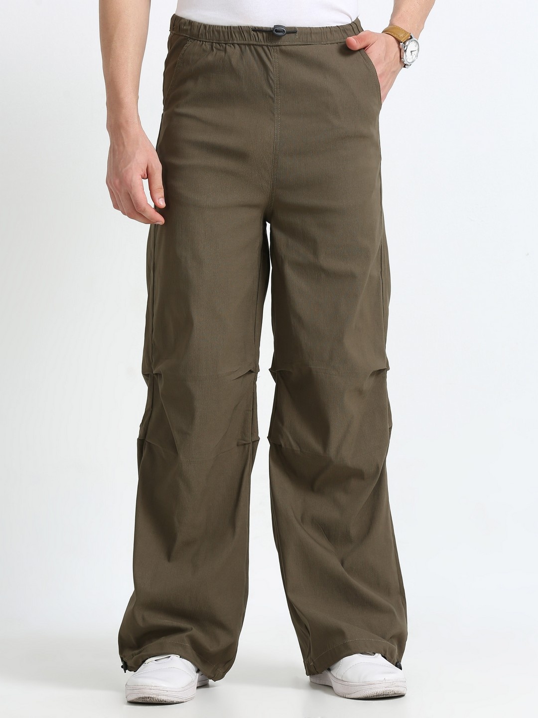 

THE BEETEL HOUSE Men Relaxed Loose Fit Trousers, Brown