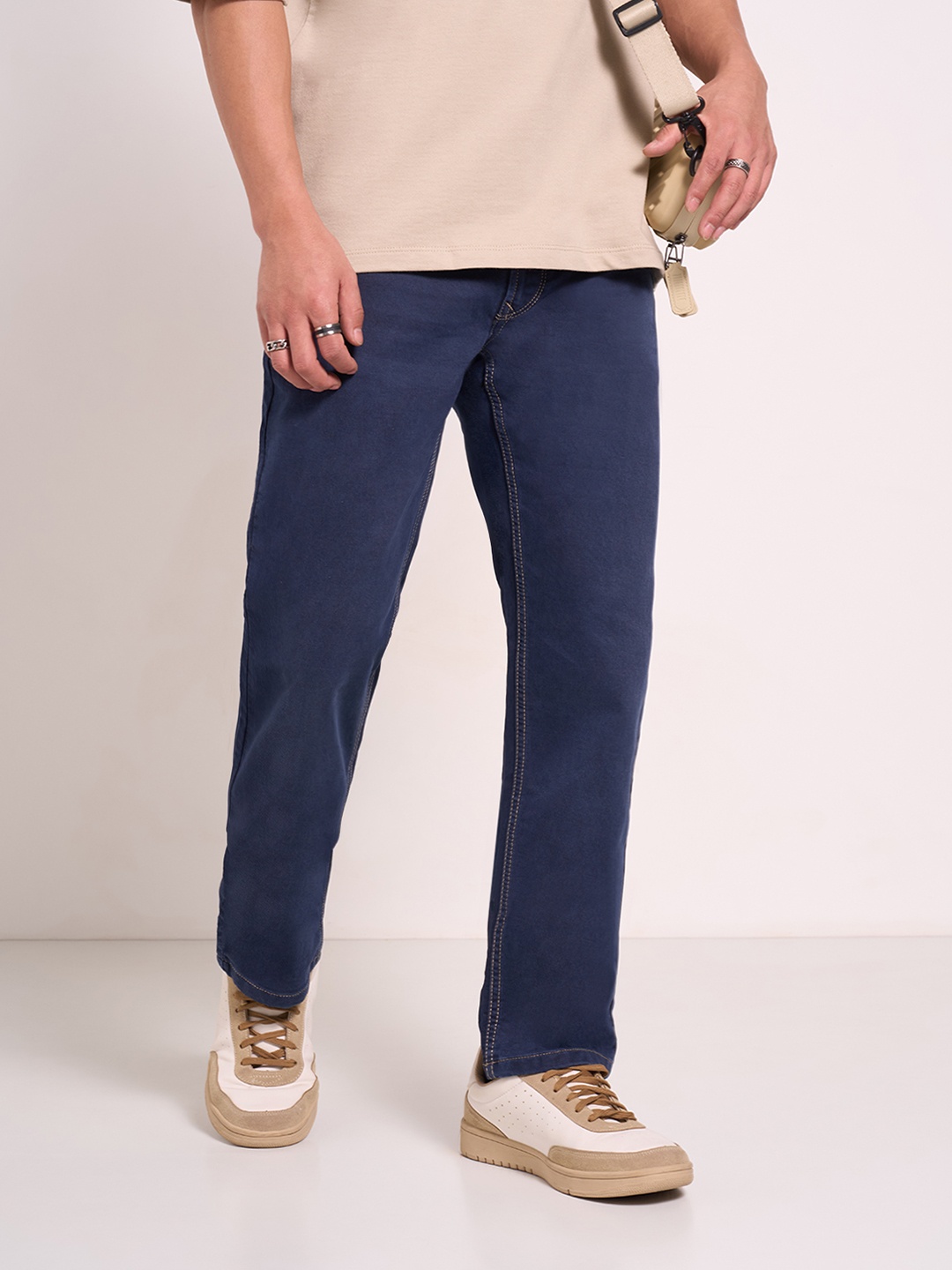 

SF JEANS by Pantaloons Men Straight Fit Low Distress Jeans, Blue