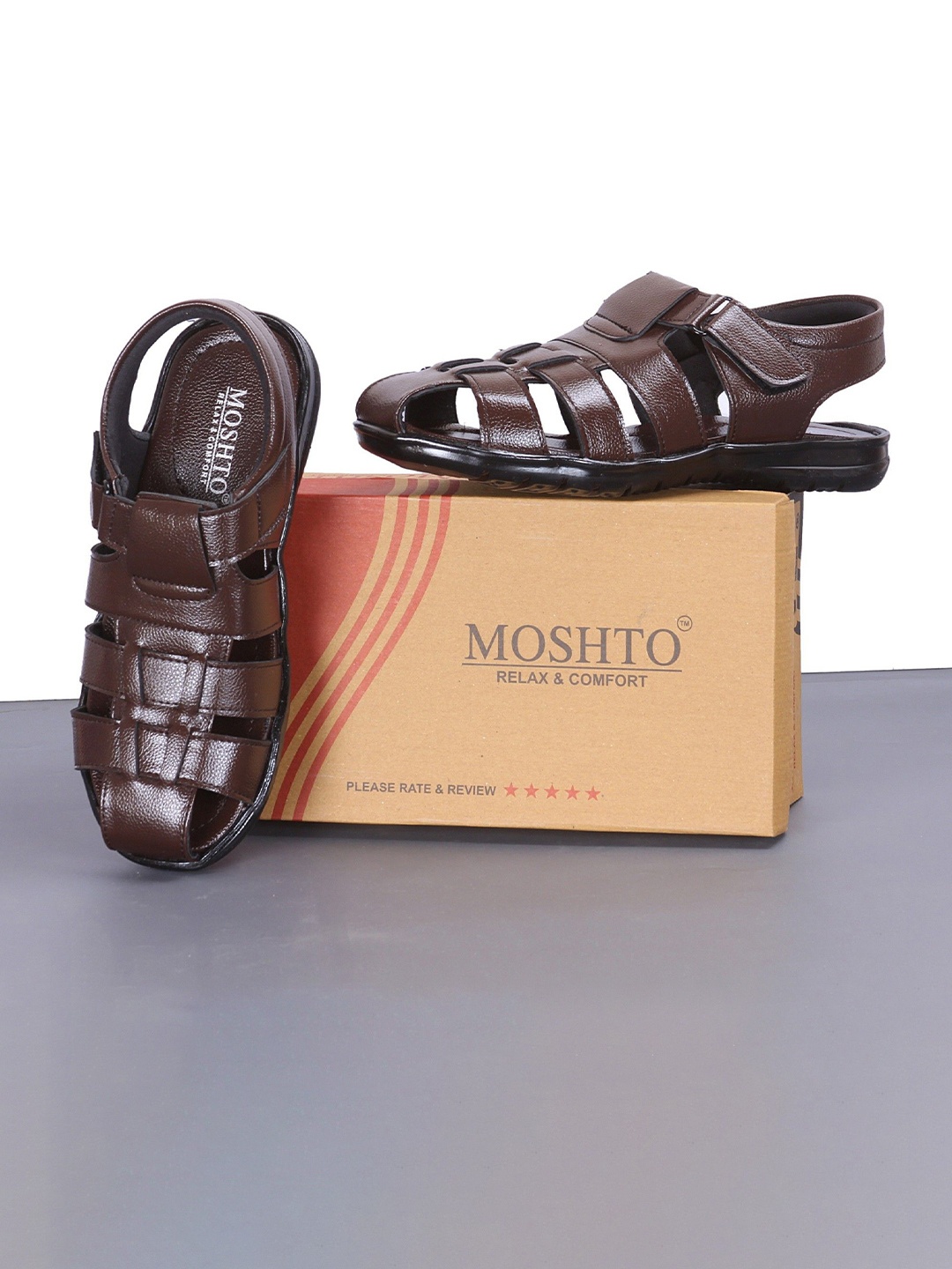 

MOSHTO Men Comfort Sandals, Brown