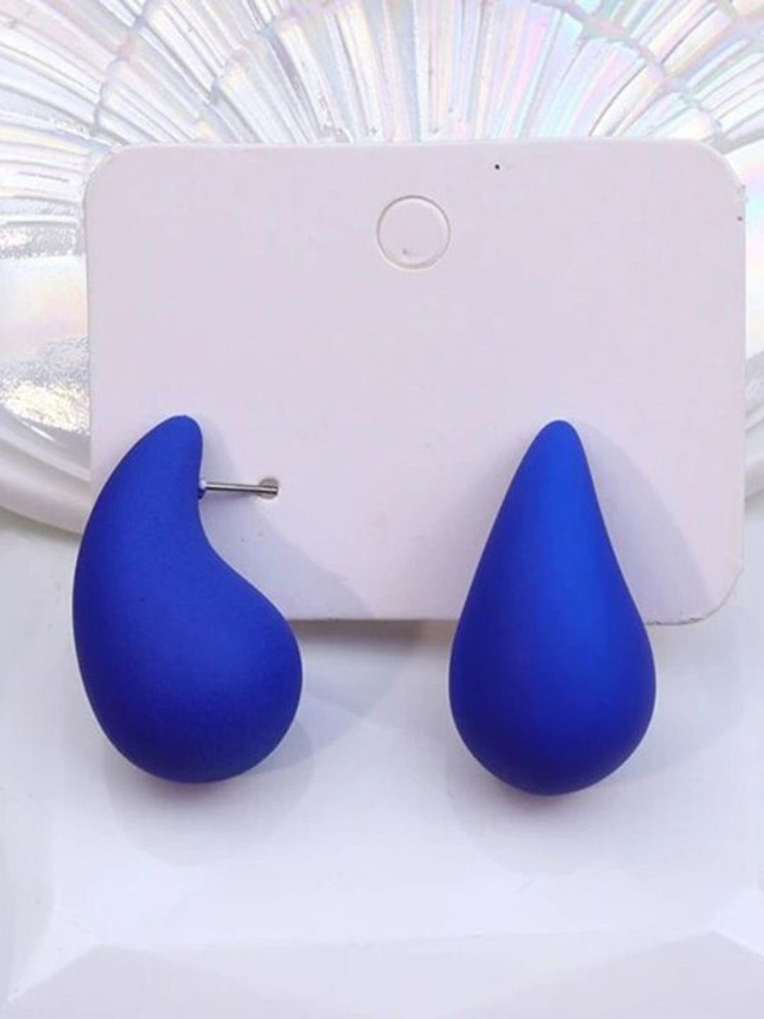 

VAGHBHATT Teardrop Shaped Drop Earrings, Blue