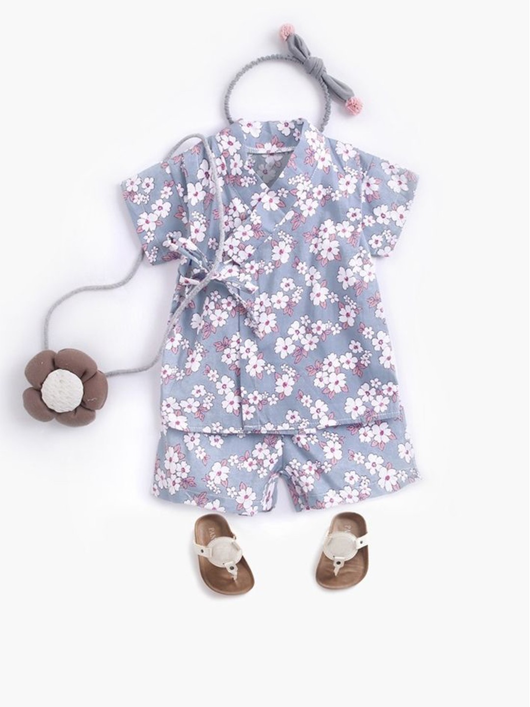 

LULU & SKY Girls Printed Shirt with Shorts, Blue