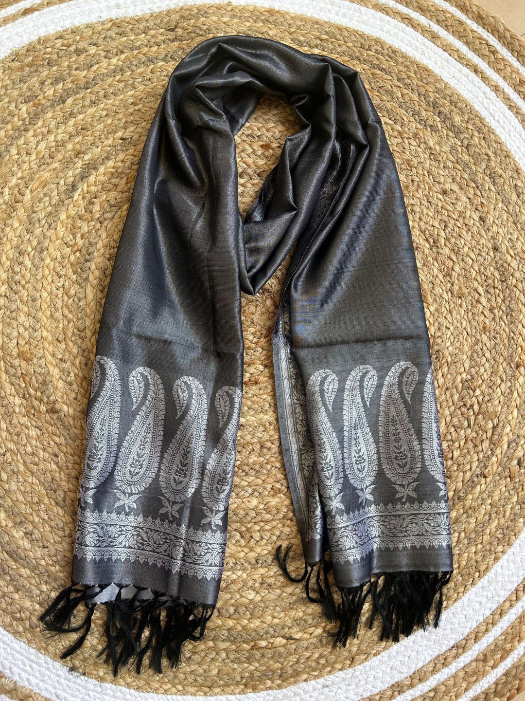 

Weave Owl Women Woven Design Stole, Grey