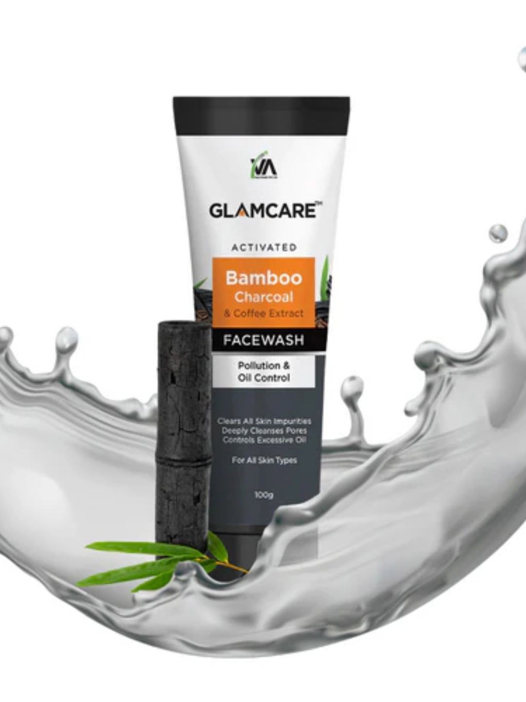 

Glamcare Activated Bamboo Charcoal & Coffee Extract Face Wash For Deep Cleansing - 100 g, Black