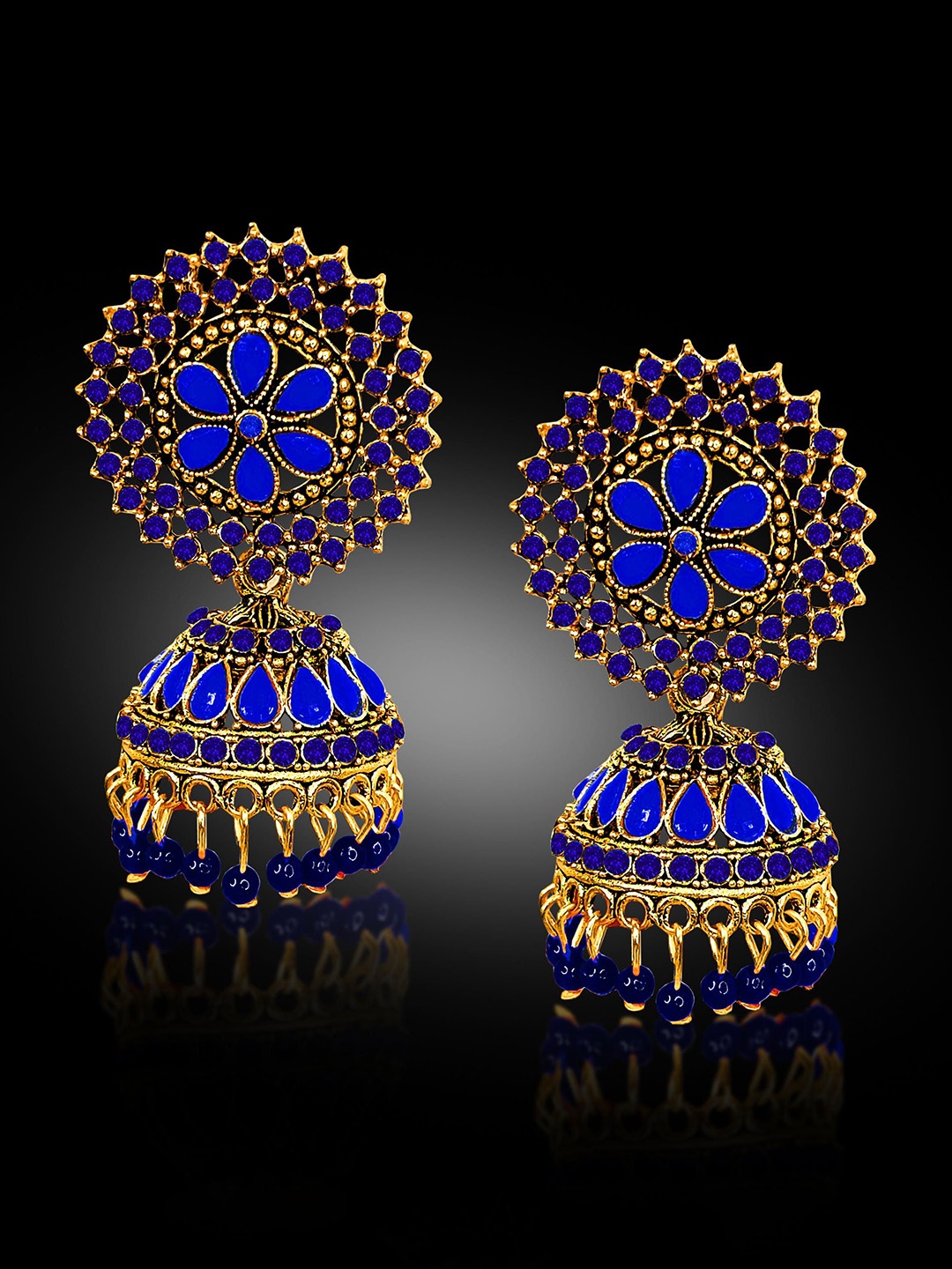 

Adhvik Classic Jhumkas Earrings, Blue