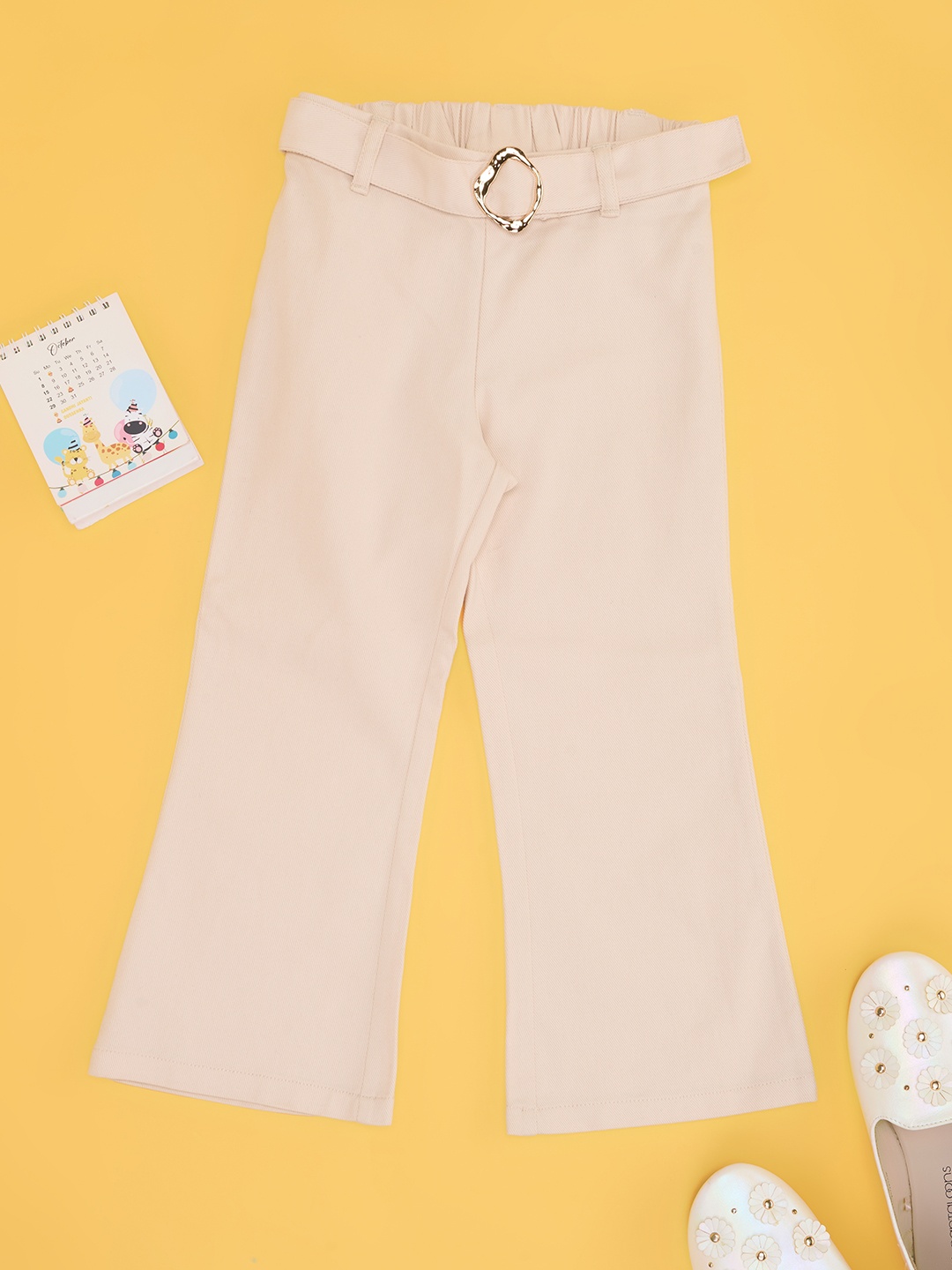 

Pantaloons Junior Girls Flared Trousers, Silver