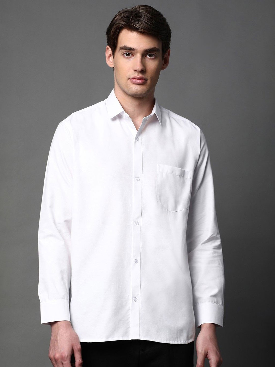 

BROWN BROTHERS Men Standard Opaque Casual Shirt, White