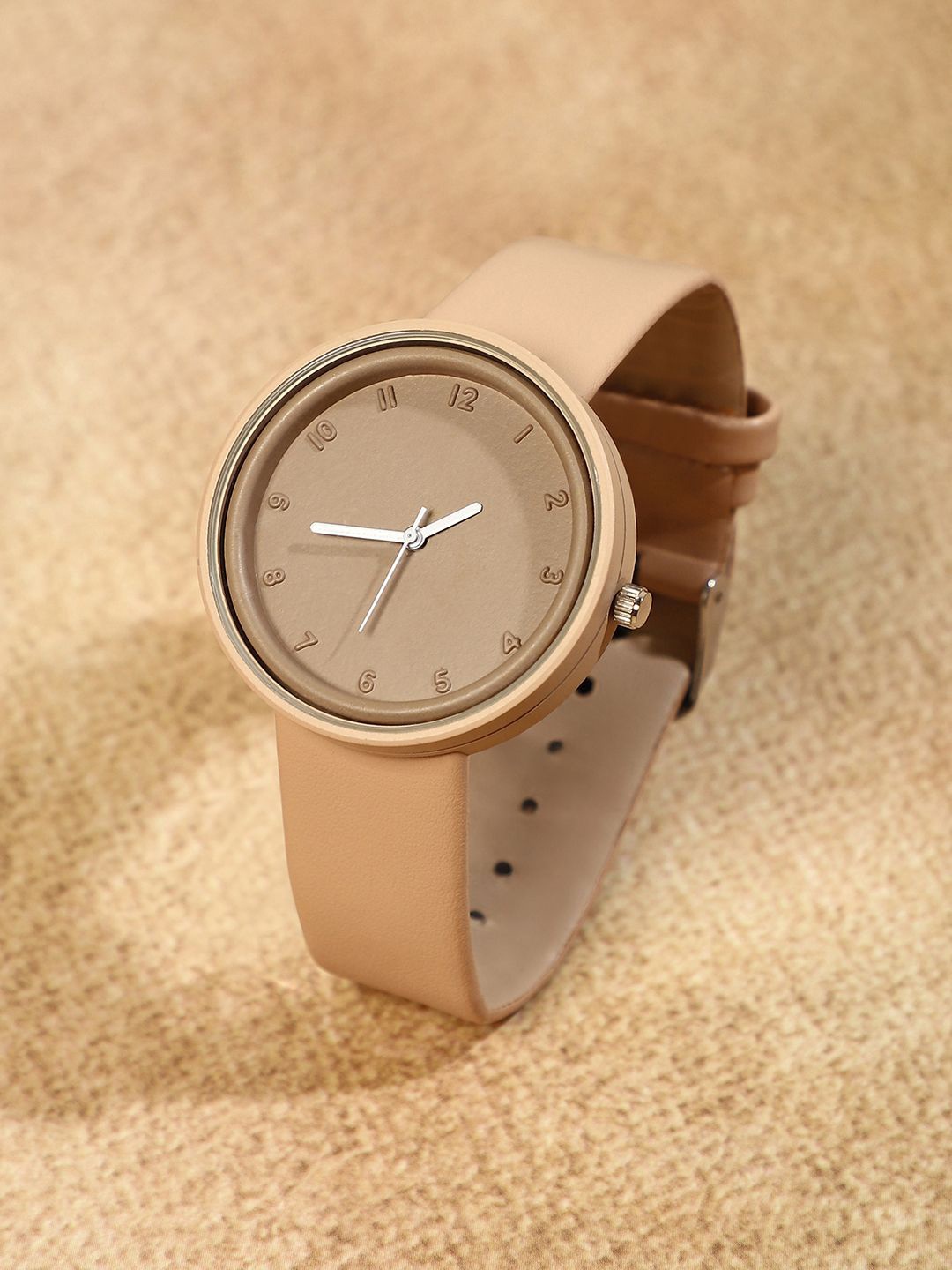 

French Accent Men Embellished Dial & Straps Analogue Watch SW25_FAWC1004, Beige