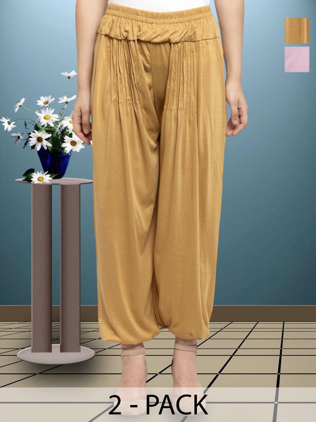 

GRACIT Women Harem Pants, Beige