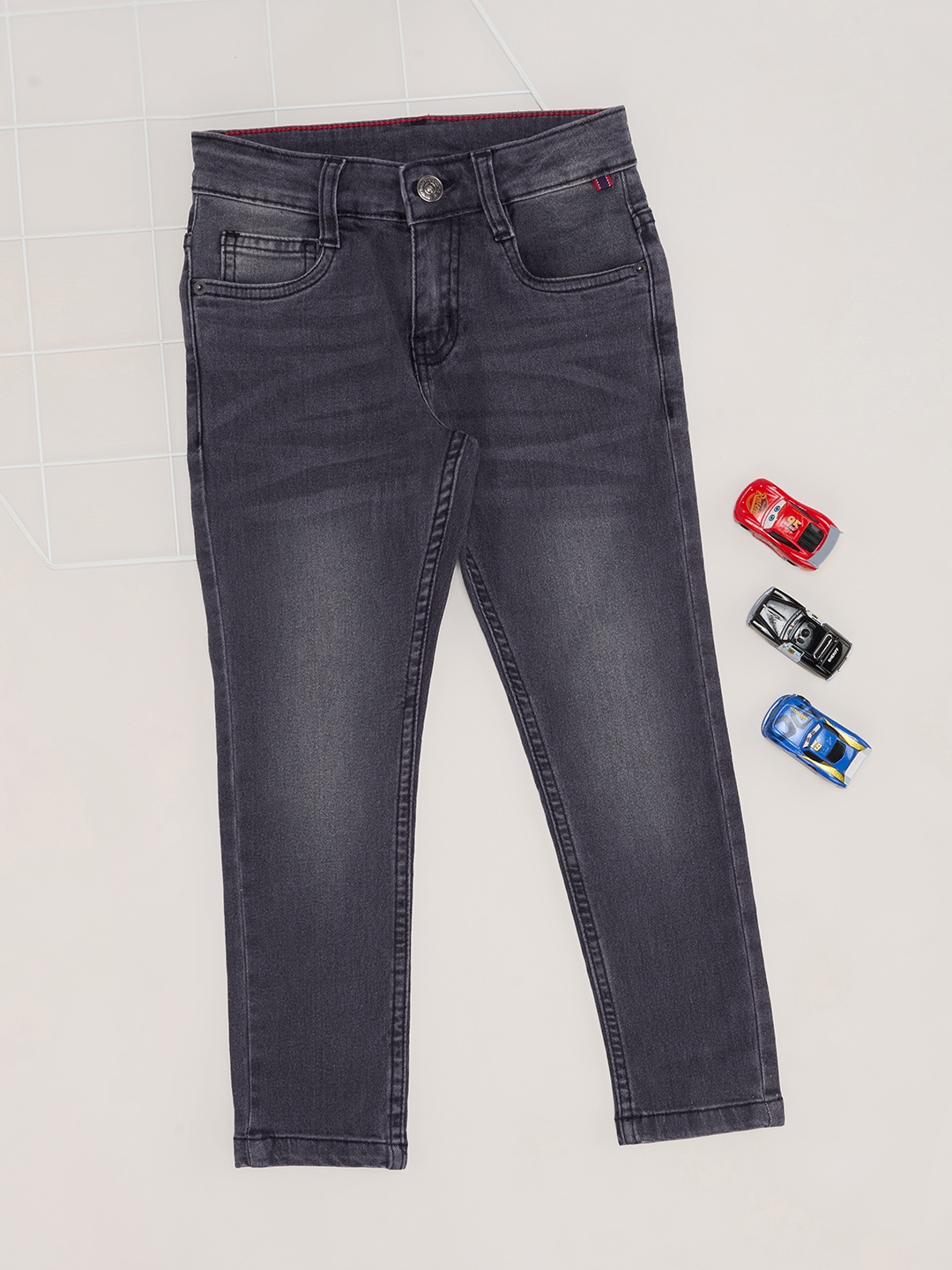 

Pantaloons Junior Boys Low Distress Light Fade Jeans, Grey