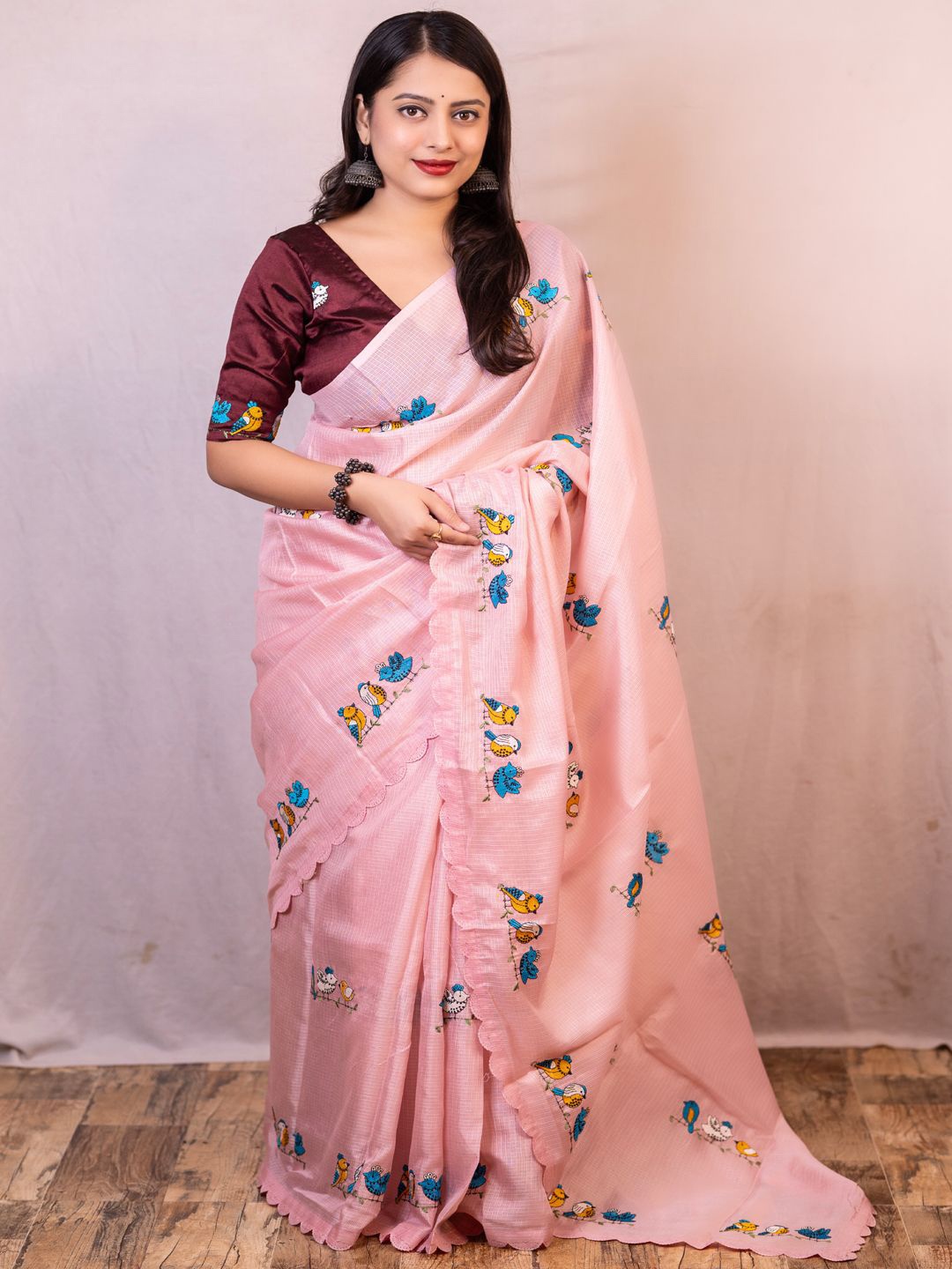 

LeeliPeeri Designer Embellished Embroidered Art Silk Saree, Pink