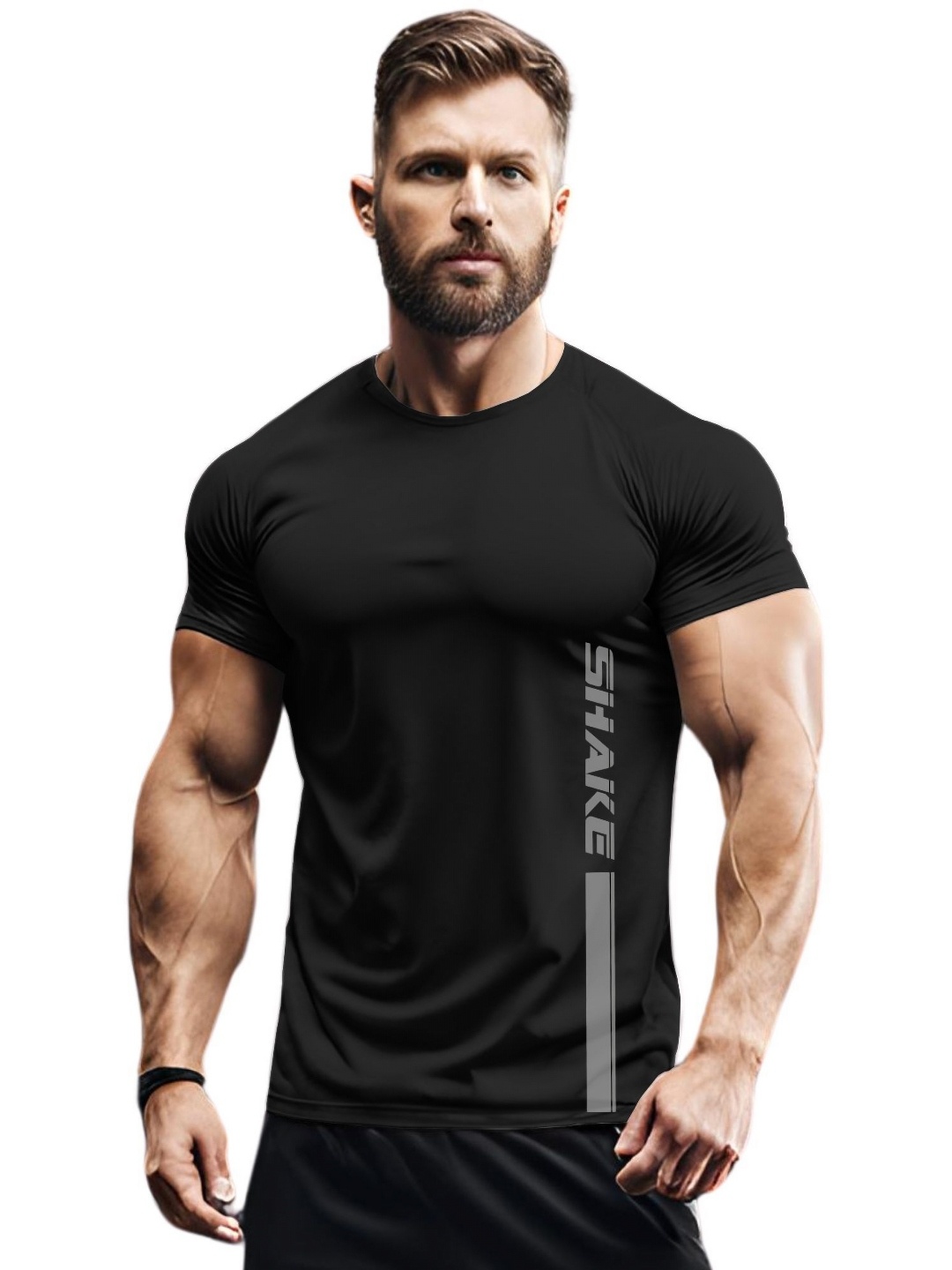 

3Colors Men Moisture Wicking Pockets T-shirt, Black
