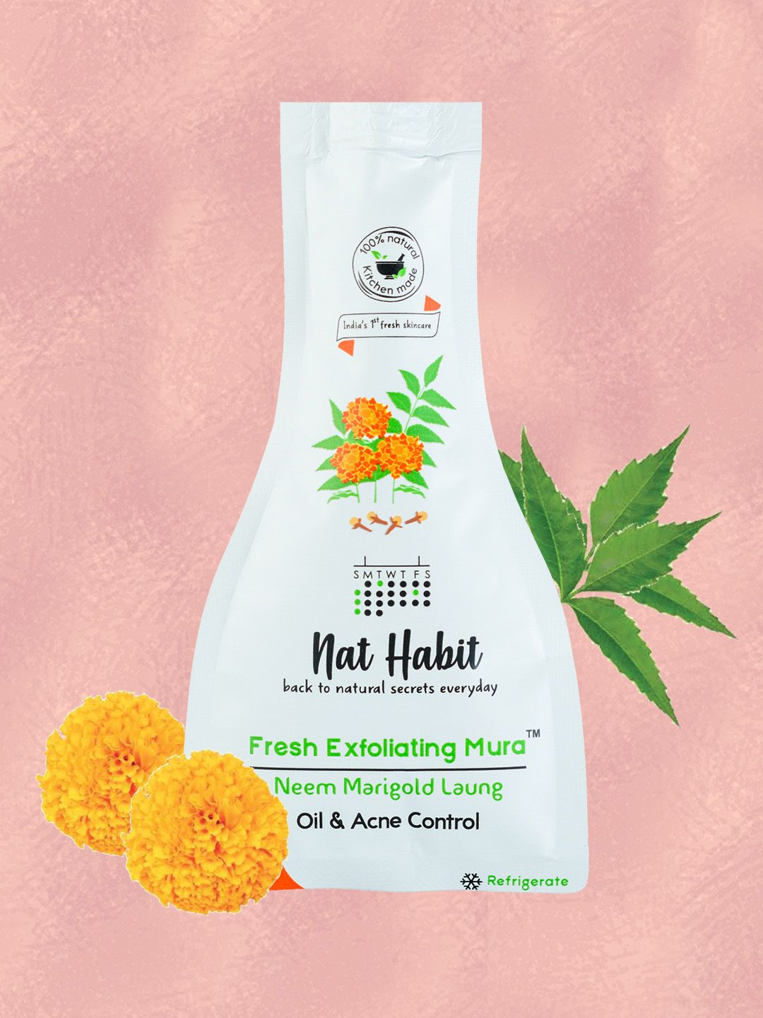 

Nat Habit Fresh Exfoliating Mura Face Exfoliator With Neem Marigold - 25 g, Green