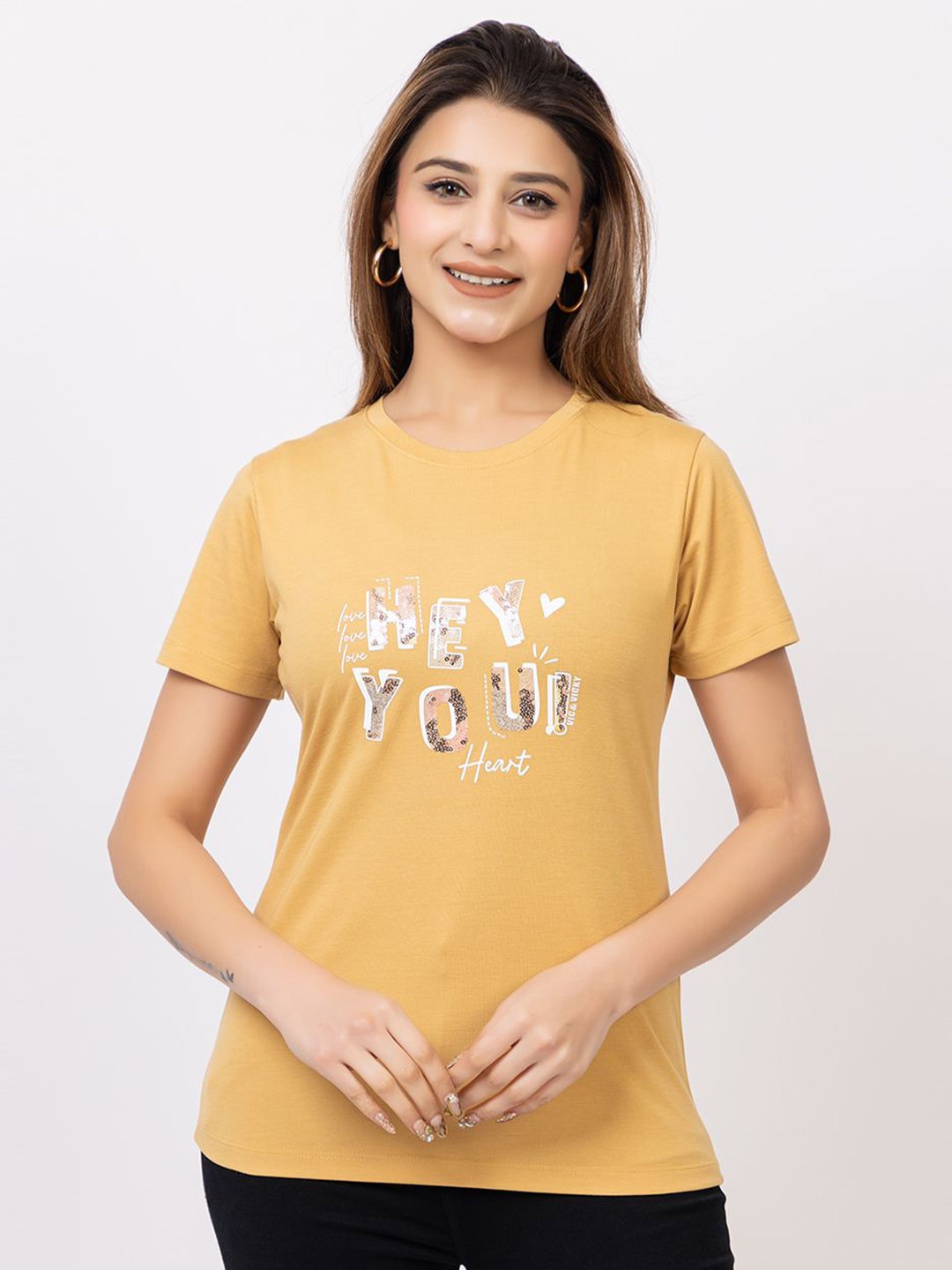 

Lory Print Cotton Top, Beige