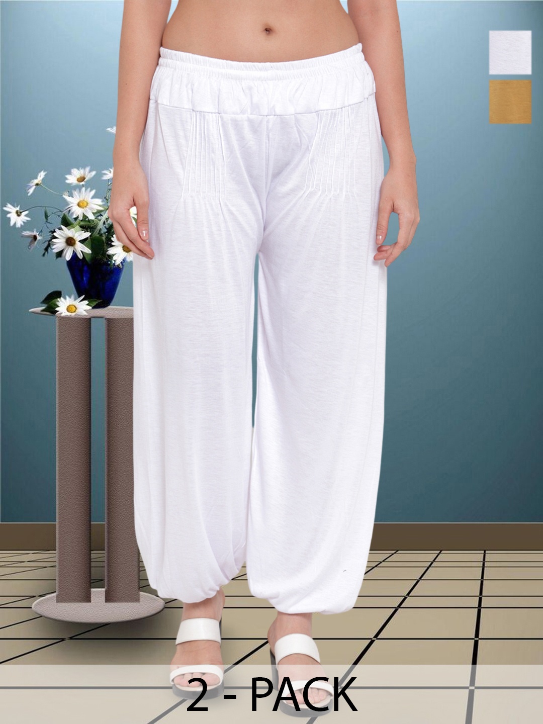 

Women Viscose lycra Harem Paint, White