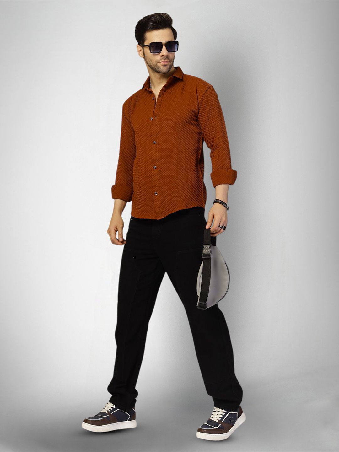 

Moda Rapido Men Original Opaque Casual Shirt, Maroon