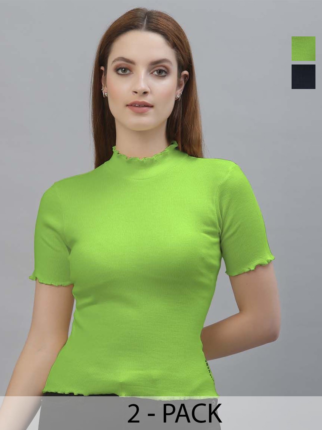 

Friskers Cotton Crop Top, Fluorescent green