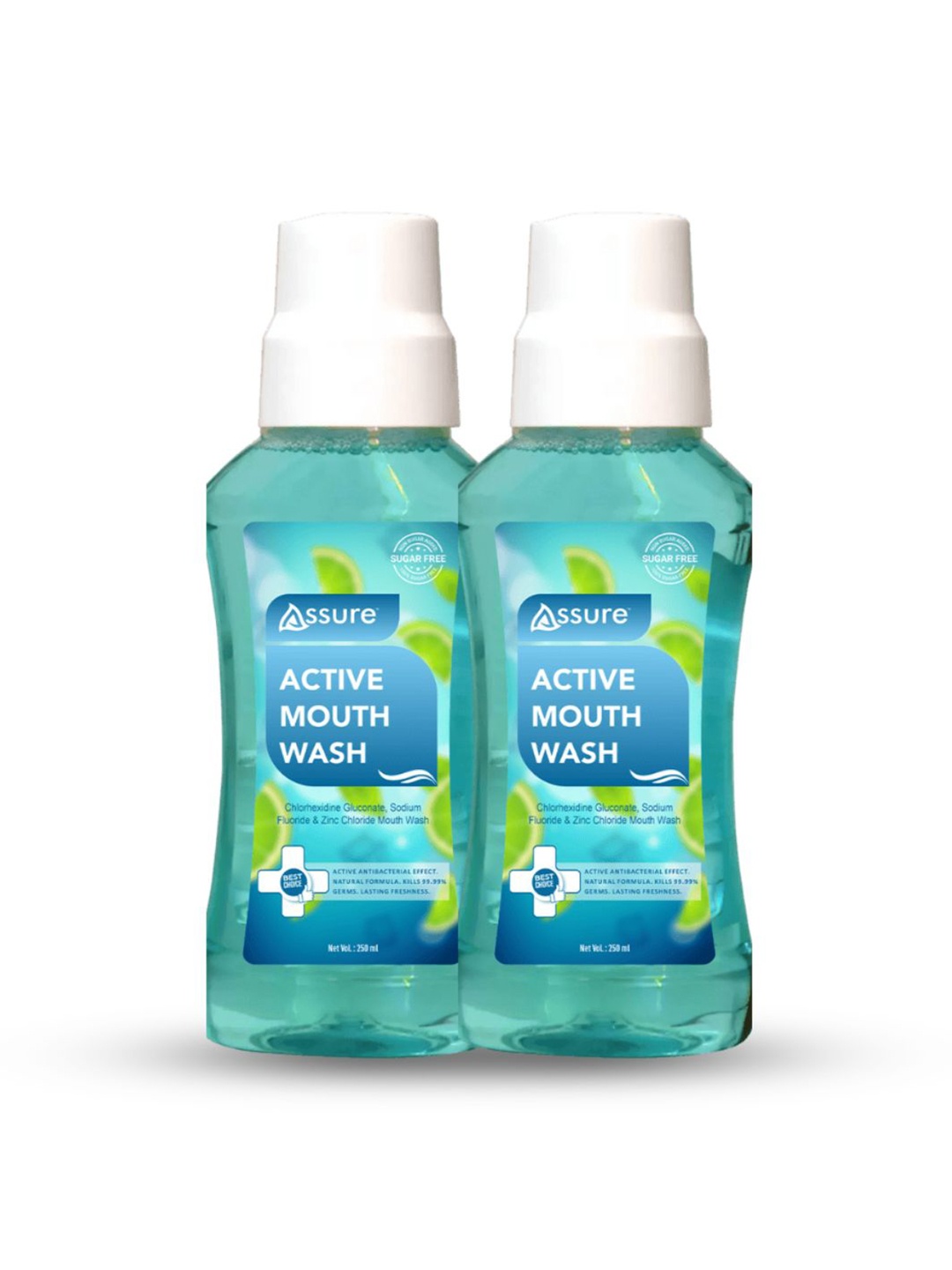 

Assure Set Of 2 Active Mouth Wash - 250 ml Each, Blue