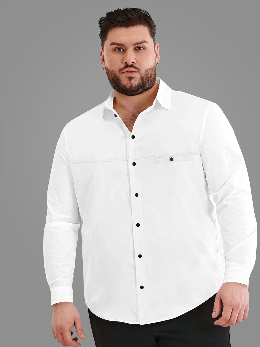 

Aloof Men Classic Opaque Casual Shirt, White