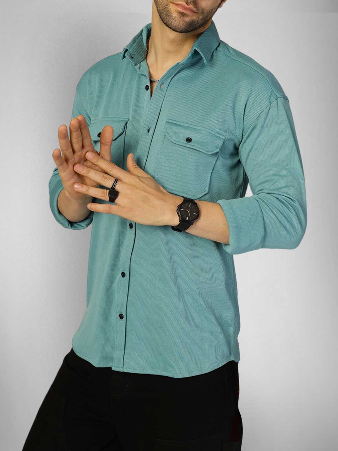 

SZN Men Original Opaque Casual Shirt, Teal