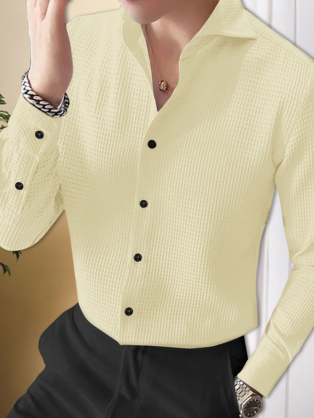 

Moda Rapido Men Original Opaque Casual Shirt, Yellow