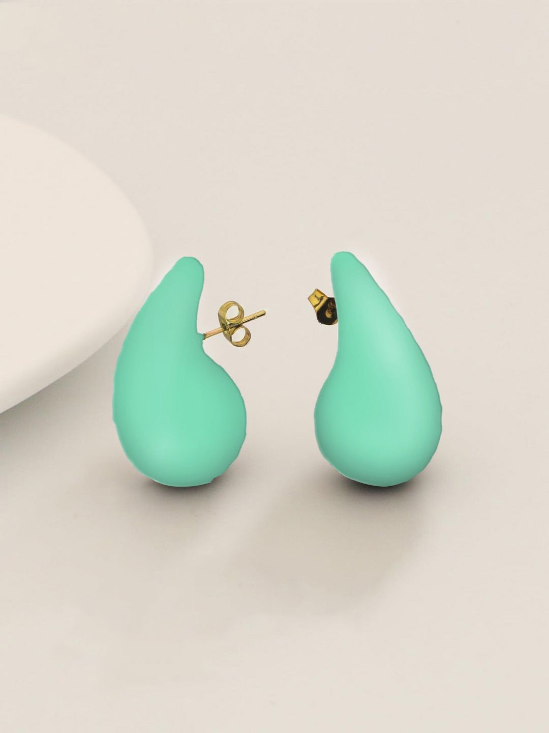 

KRENOZ Teardrop Shaped Drop Earrings, Sea green