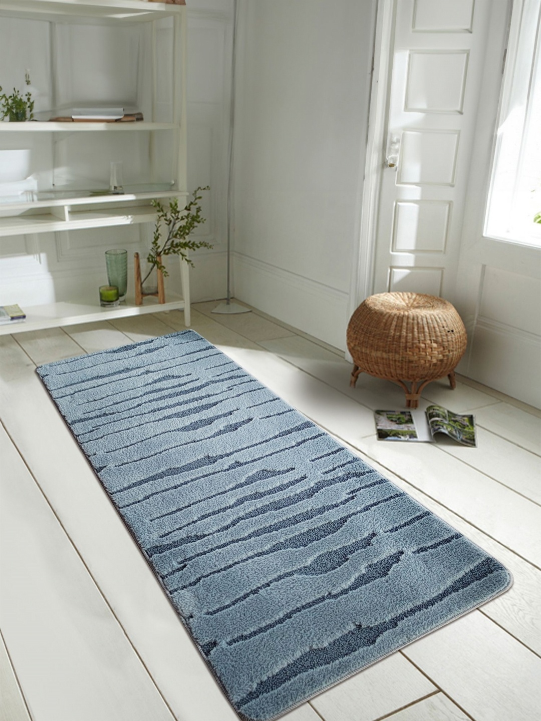 

OBSESSIONS Blue Rectangle Bed Runner
