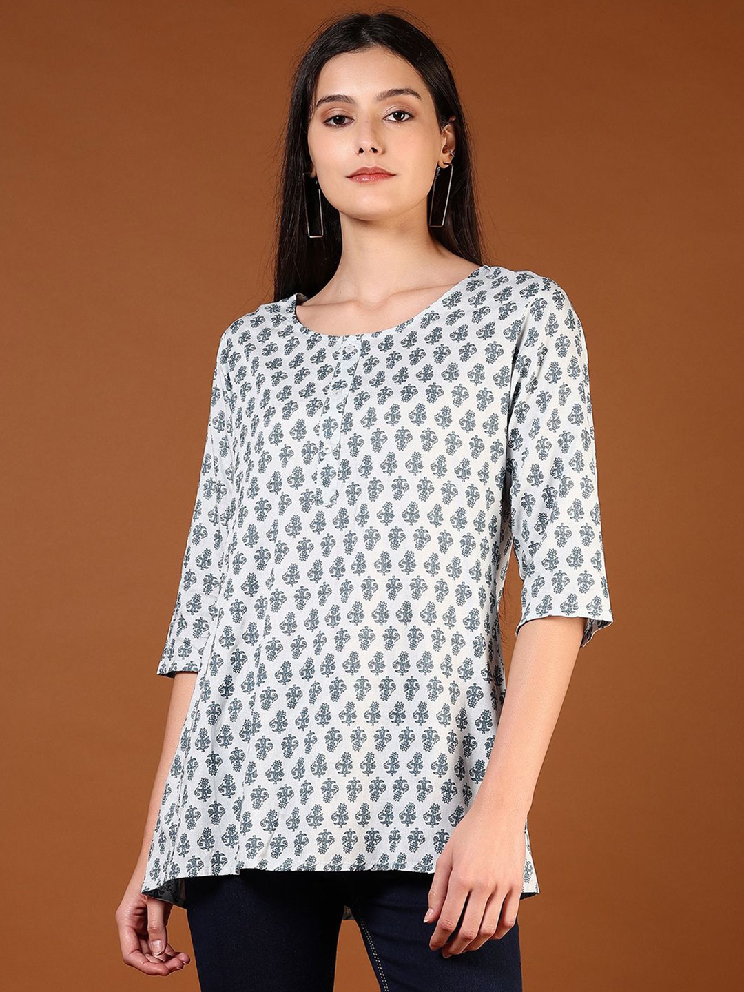

V-Mart Floral Printed Kurti, Blue