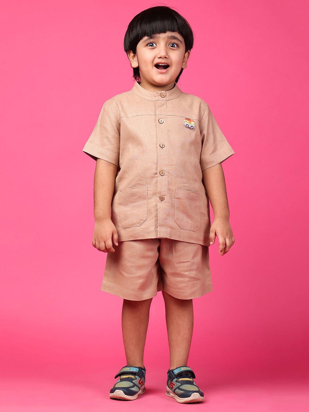 

Piccolo Piglet Boys Shirt with Shorts, Beige