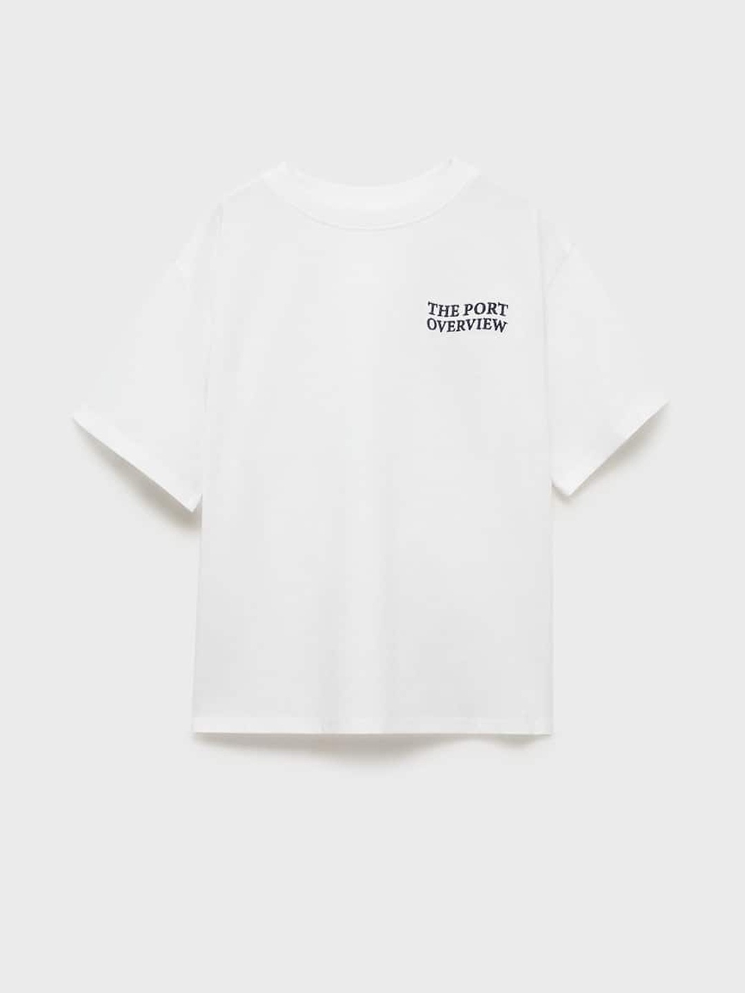 

Mango Kids Boys Typography Printed Drop-Shoulder Sleeves T-shirt, Off white