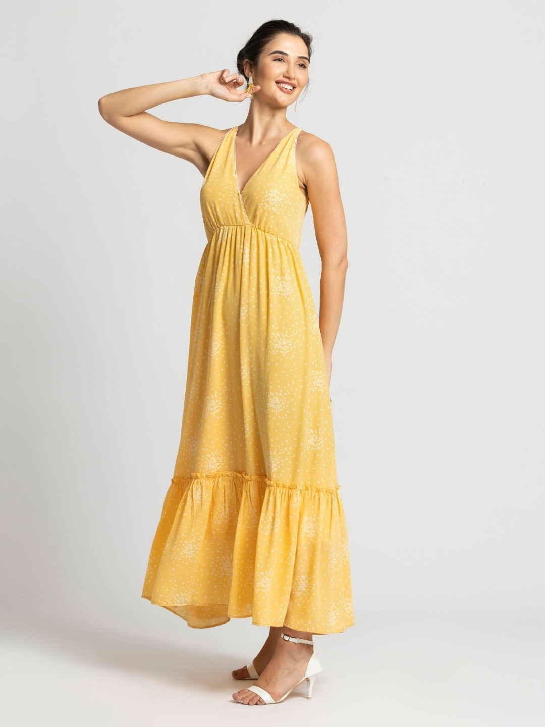 

JULO Print Maxi Dress, Yellow