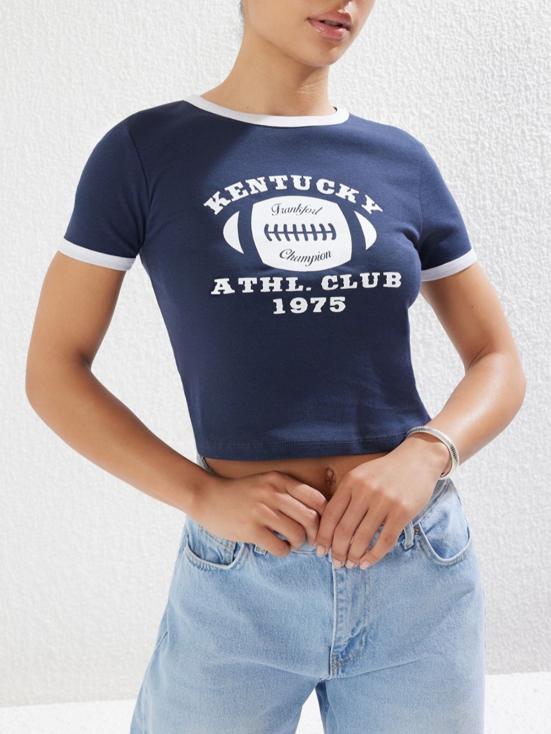 

Trendyol Women Typography Printed Applique T-shirt, Na