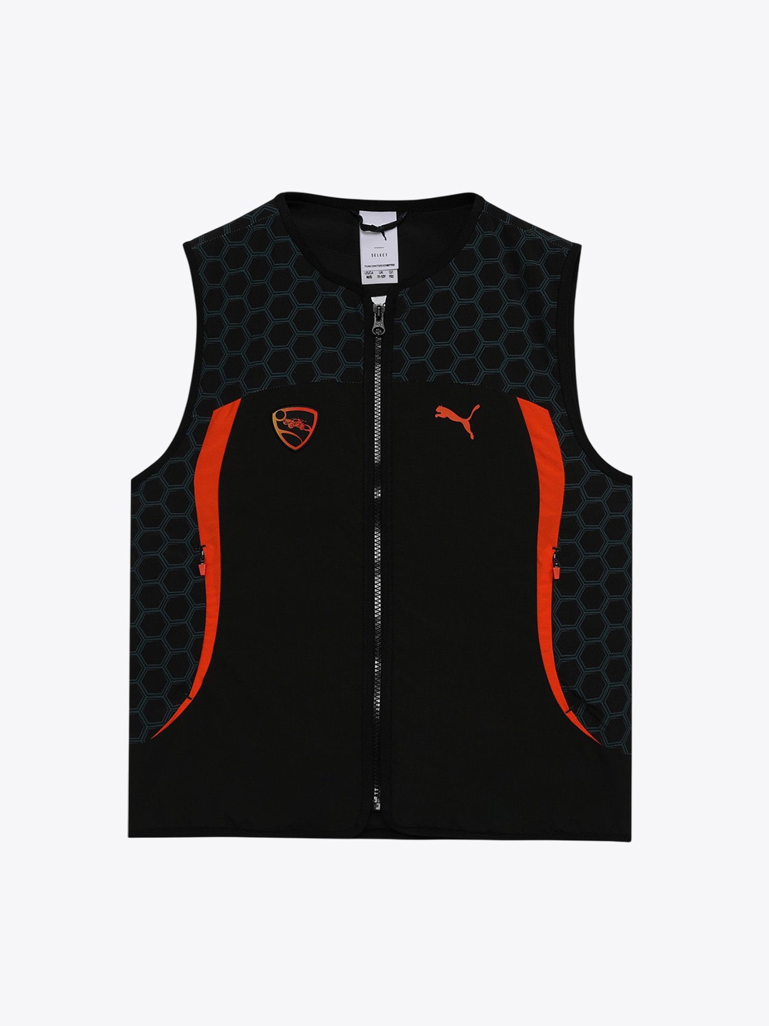 

Puma Rocket League Boys Printed Relaxed Fit Sleeveless Jacket, Black