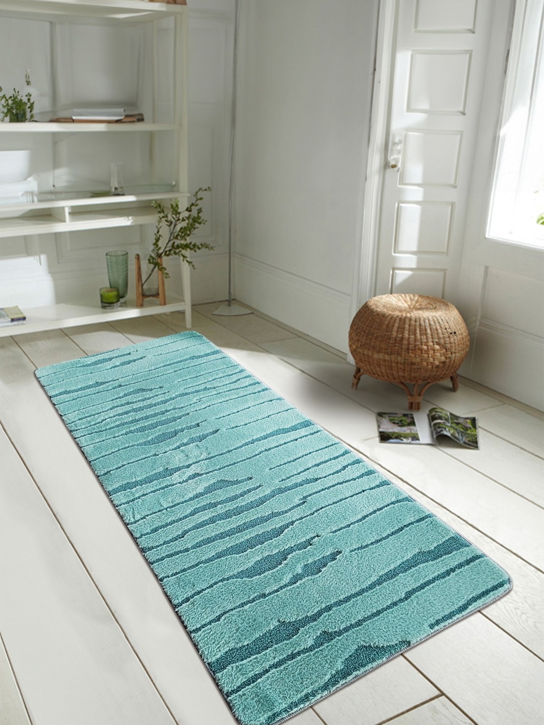 

OBSESSIONS Blue Printed Anti-Static Floor Runner