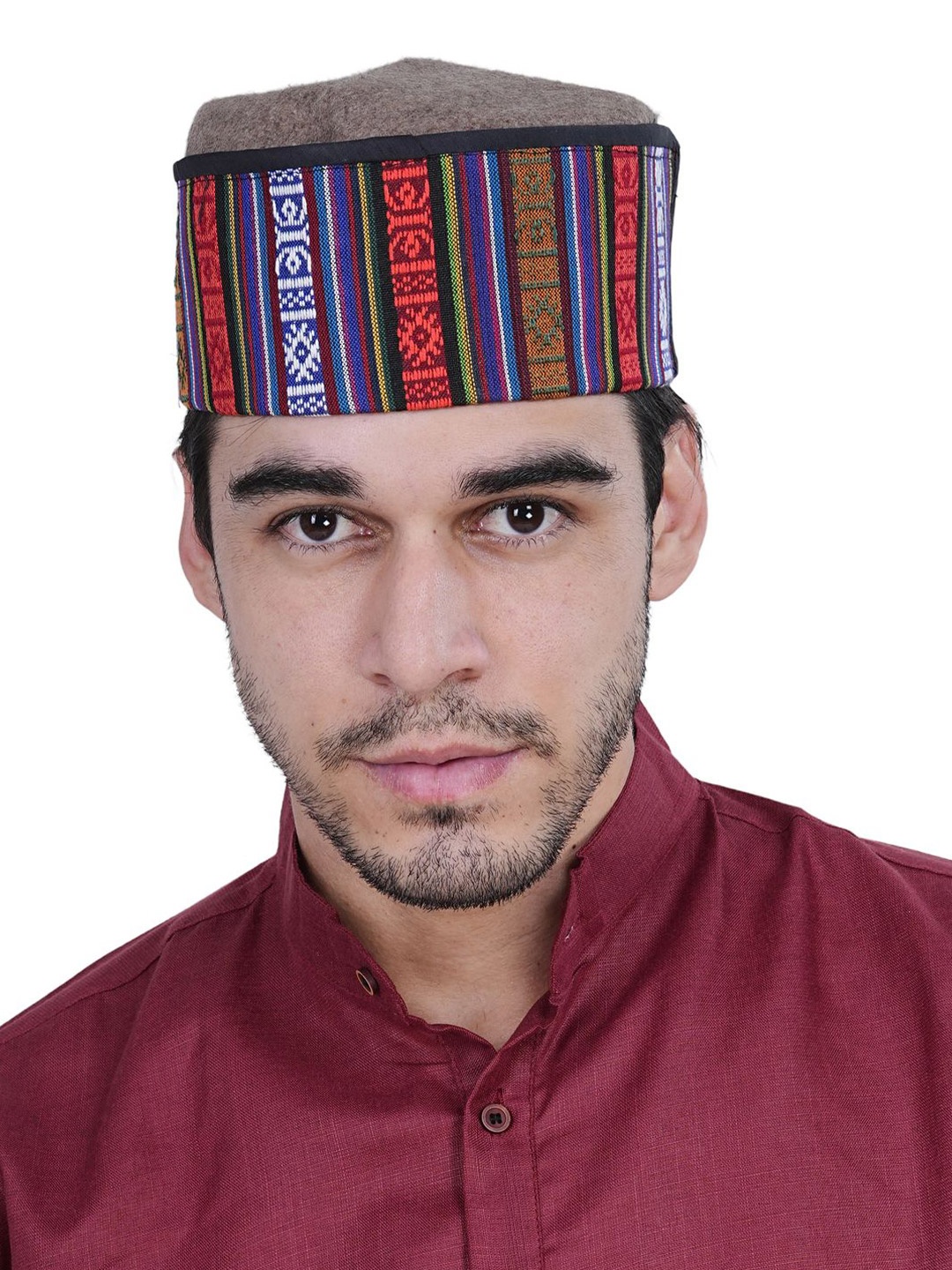 

TEEMOODS Men Himachali Kullu Woollen Cap, Beige