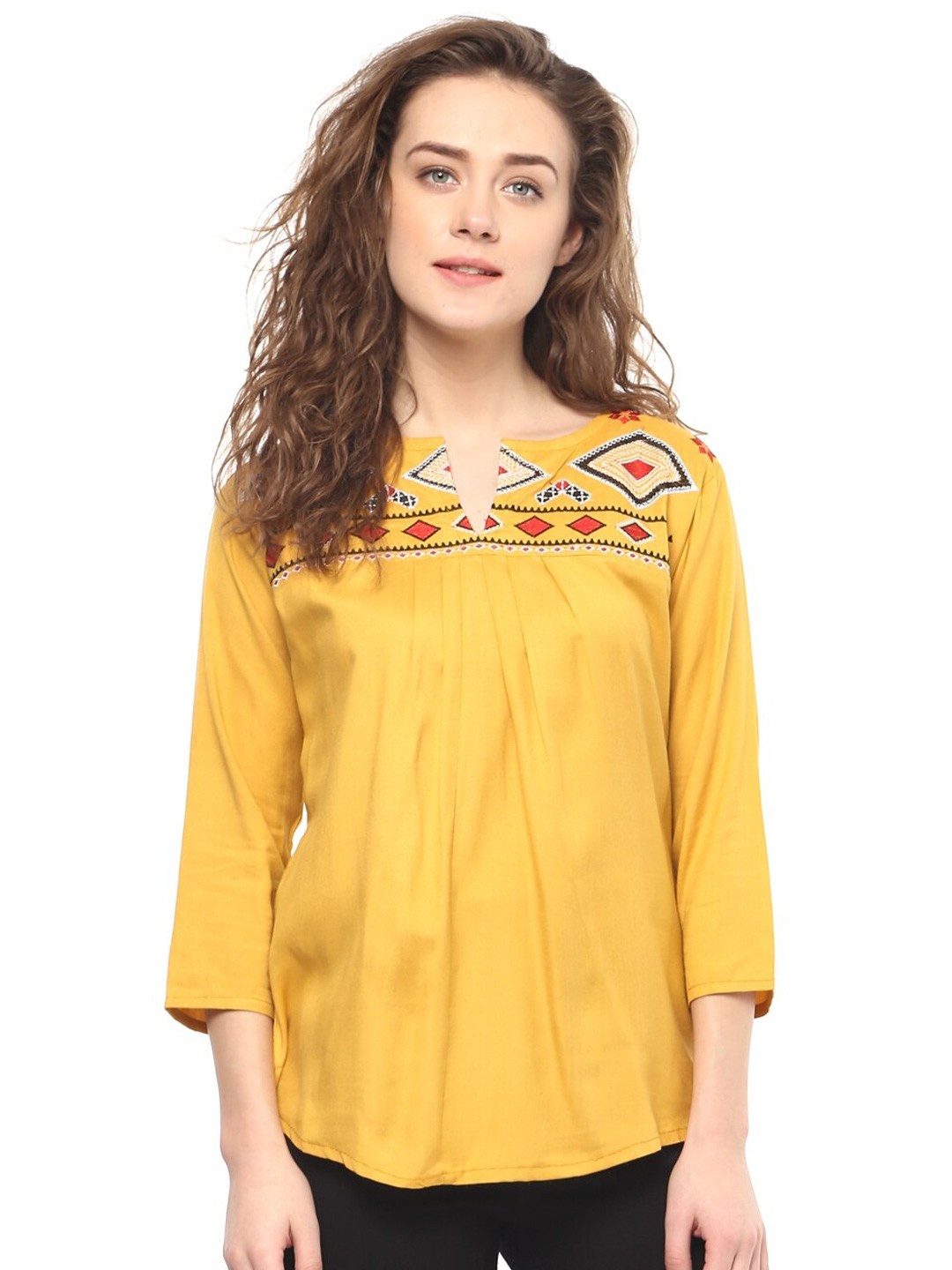 

DressBerry Geometric Print Top, Yellow