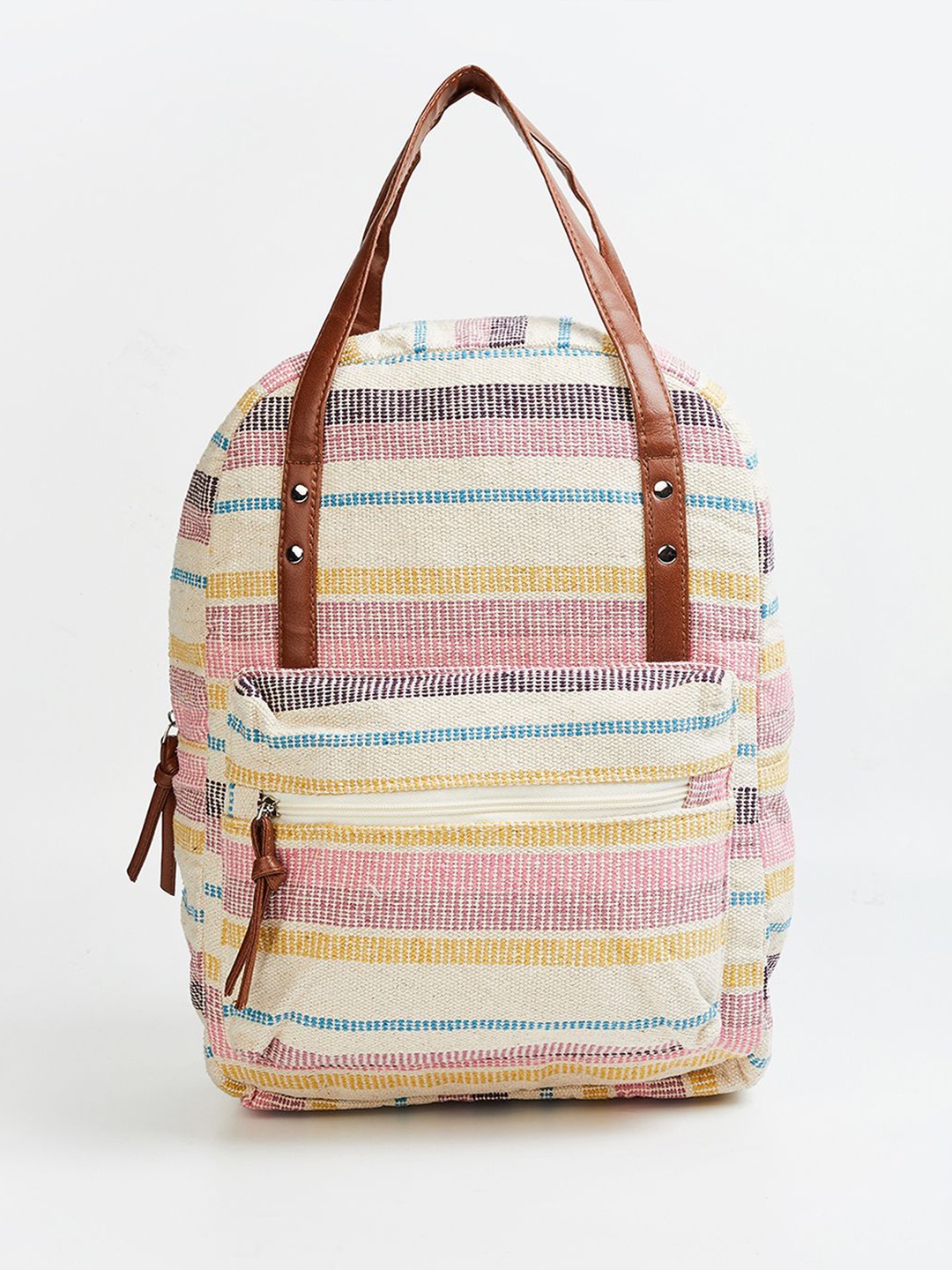 

max Women Striped Backpack, White