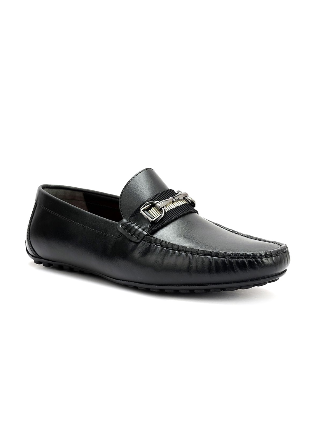 

ROSSO BRUNELLO Men Leather Formal Loafers, Black