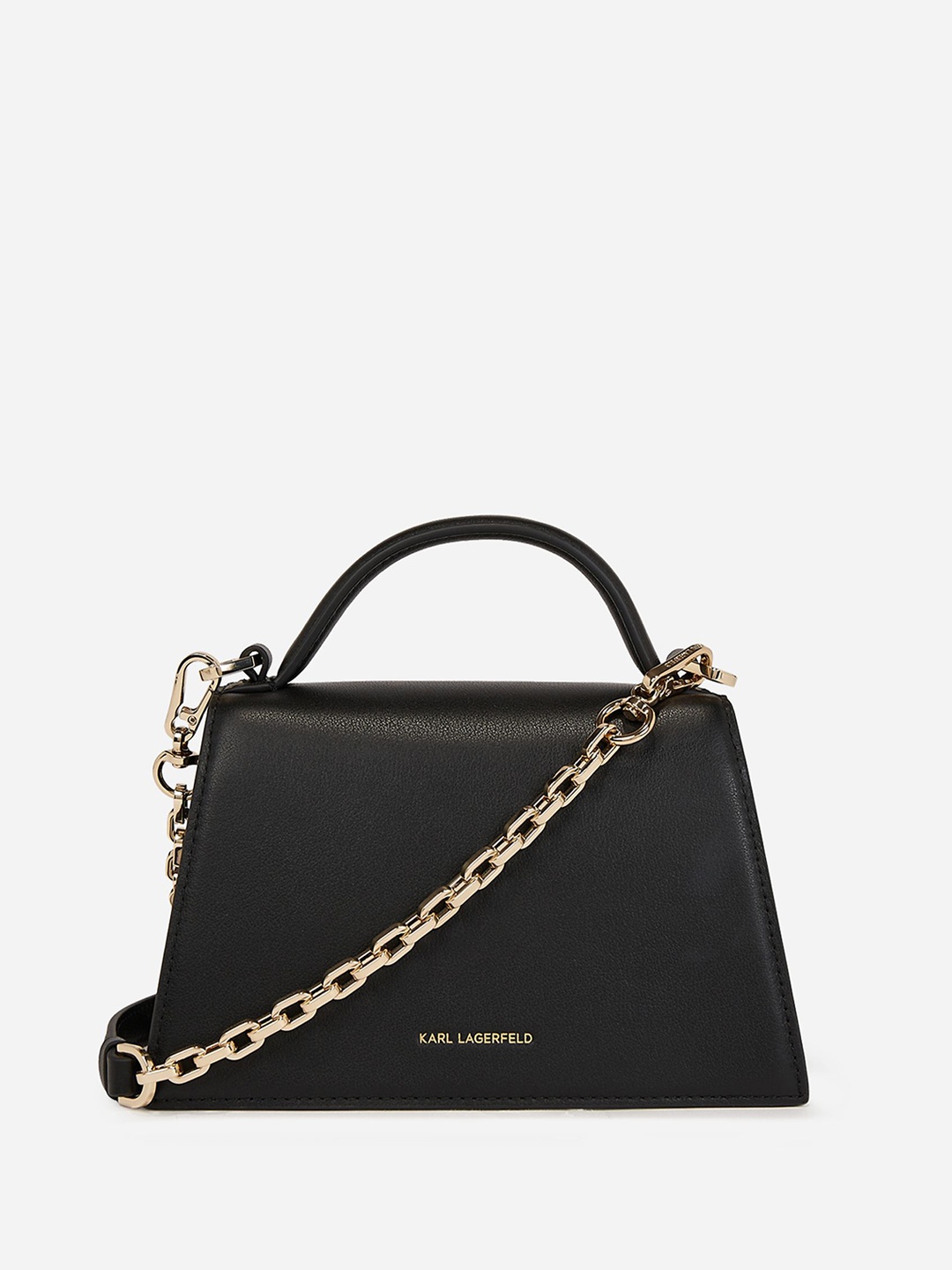 

Karl Lagerfeld Leather Structured Sling Bag, Black