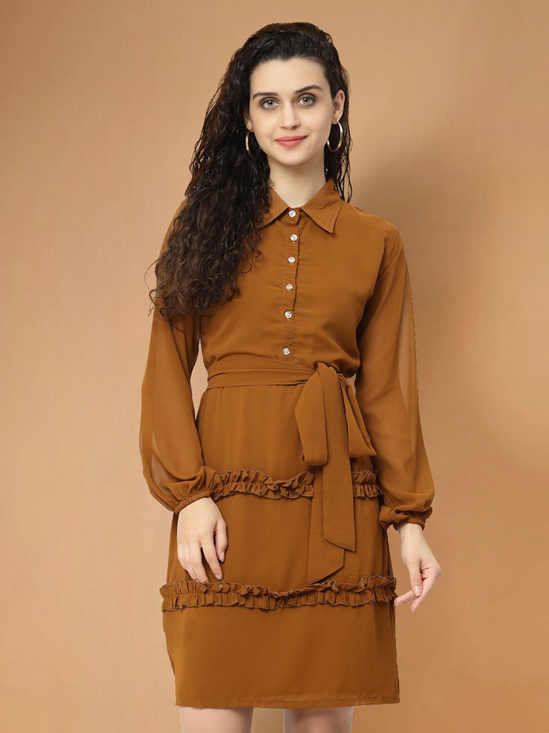 

Moda Rapido Applique Fit & Flare Dress, Brown