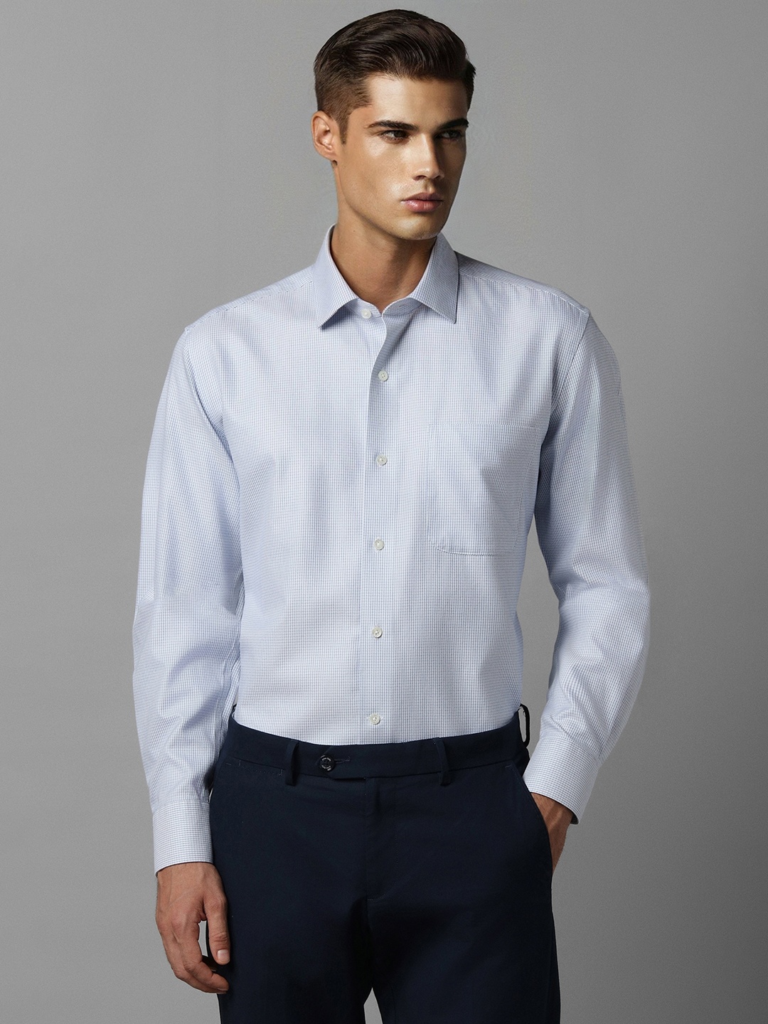 

Luxure by Louis Philippe Men Opaque Checked Formal Shirt, Blue