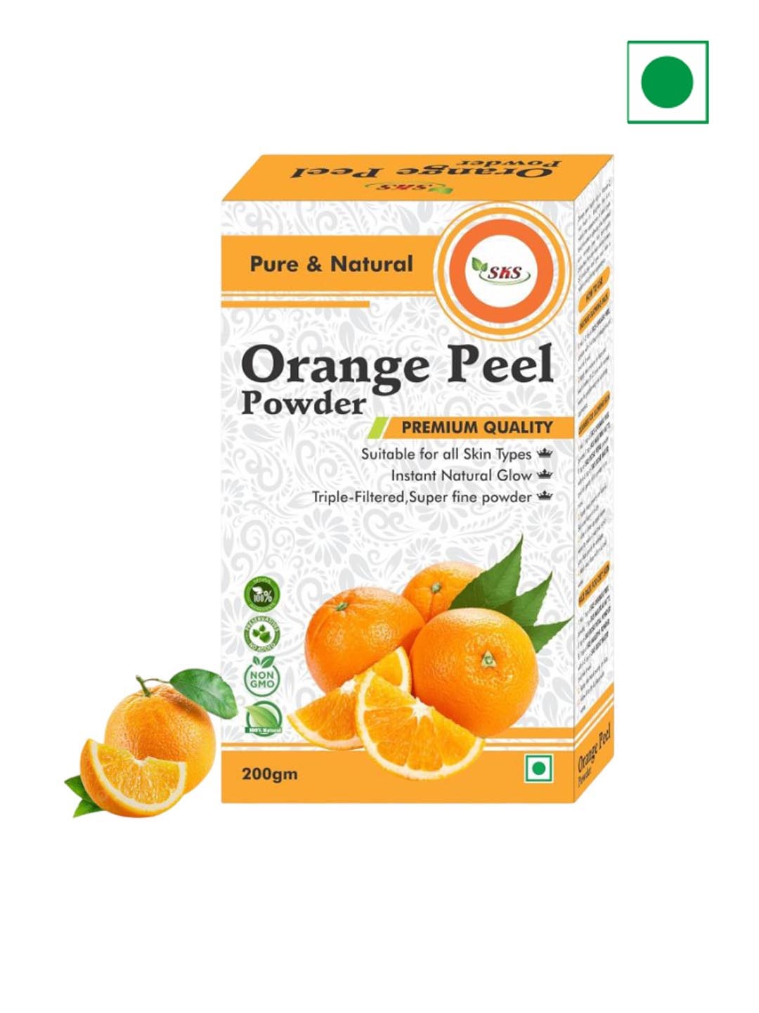 

SKS BIOTECH Pure & Natural Orange Peel Powder For Hair & Skin - 200 g