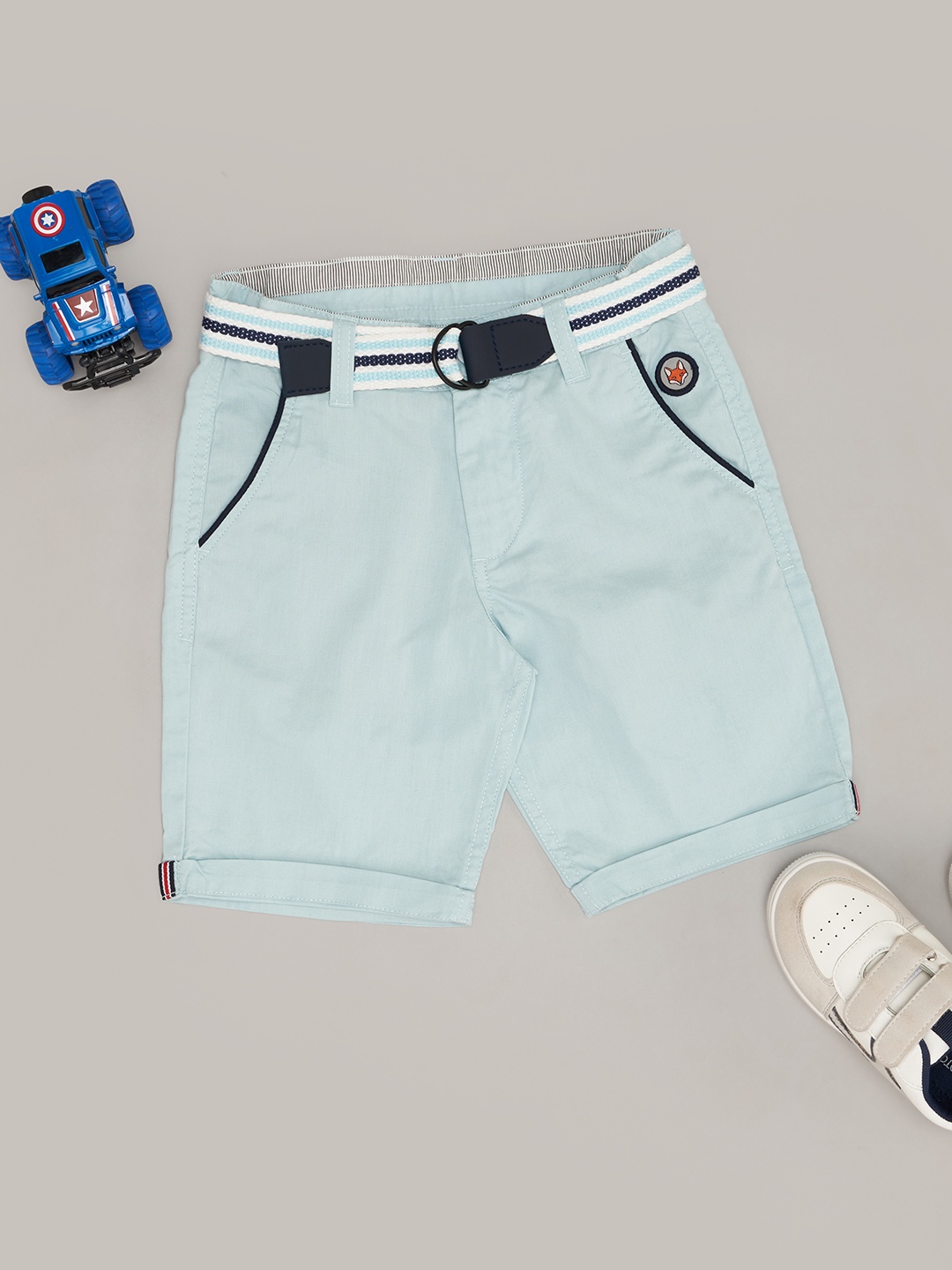 

Pantaloons Junior Boys Printed Fashion Shorts, Blue
