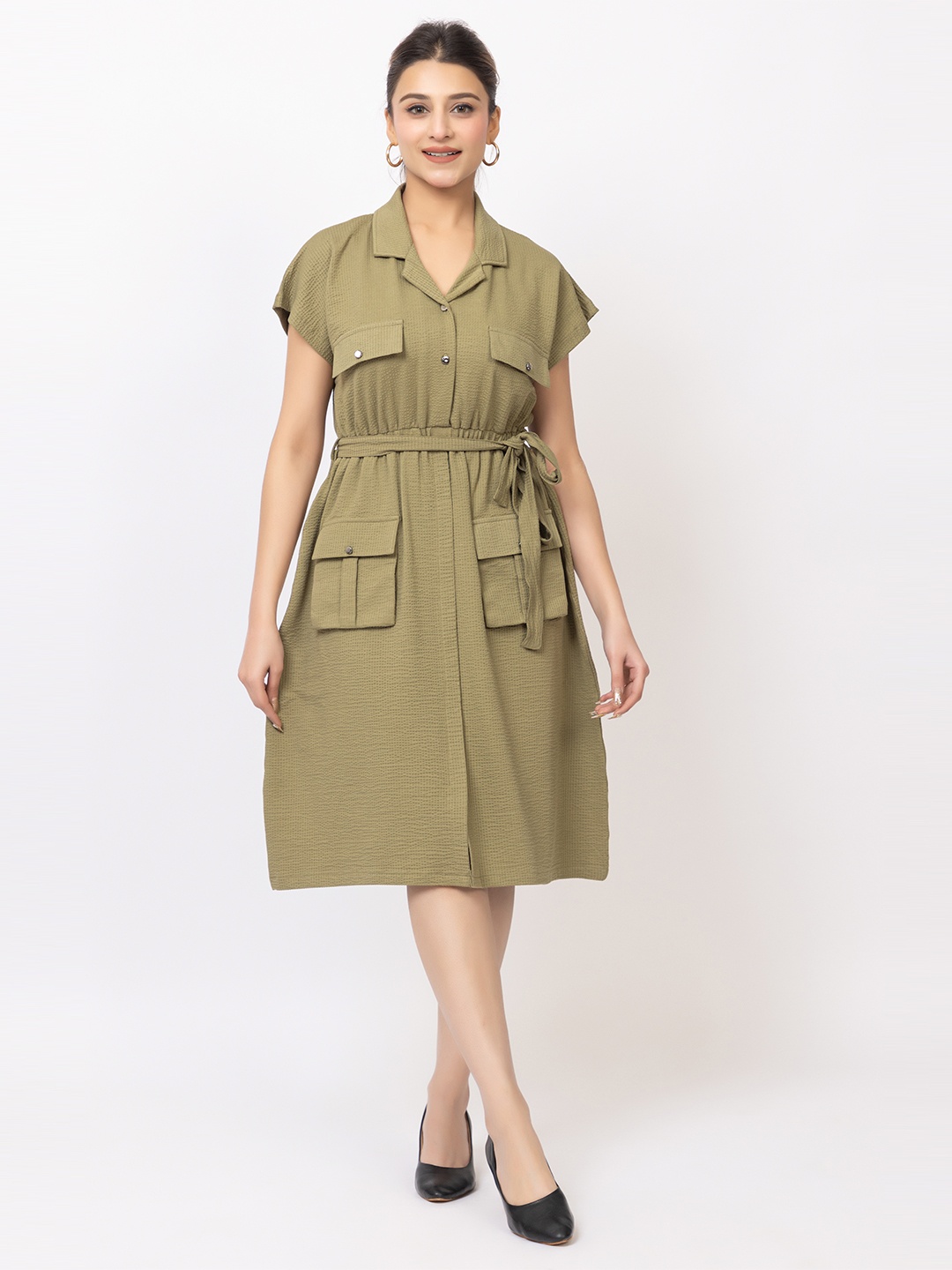 

Lory Fit & Flare Midi Dress, Green